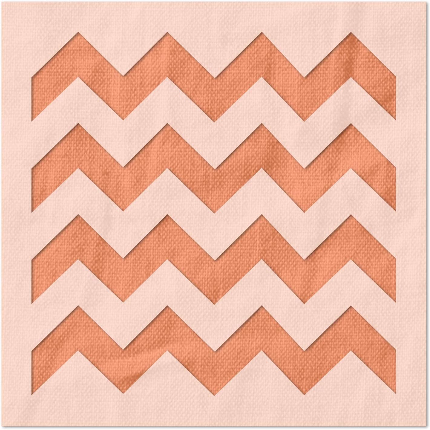 Stencil Stop Thick Chevron Pattern Stencil - Reusable for DIY Projects, Painting, Drawing, Crafts - 14 Mil Mylar Plastic (18 x 18 inches)