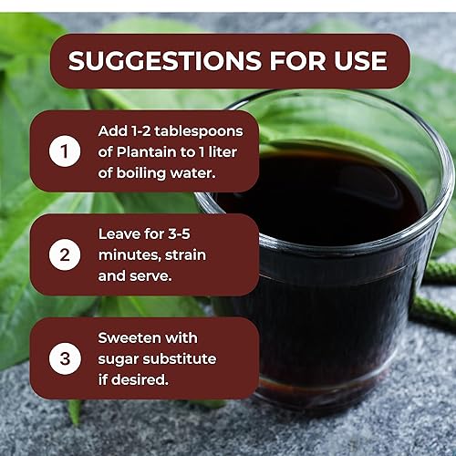 Miniatura 4 de Hanan Té de Hoja de Plátano (Llanten) 1.1 oz (30 g) - Hojas secas sueltas de planta Llanten de Perú, 1.06 onzas (Paquete de 1)