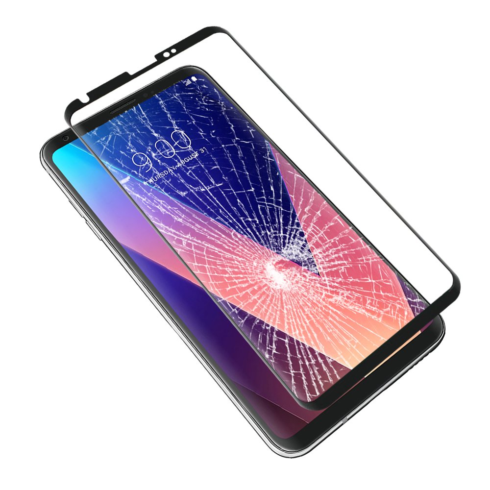 Protection D'écran Verre Trempé 3D Incurvé TM-Concept Pour LG V30 - Noir, Case Friendly, 3 Couches - Neuf Sous Blister