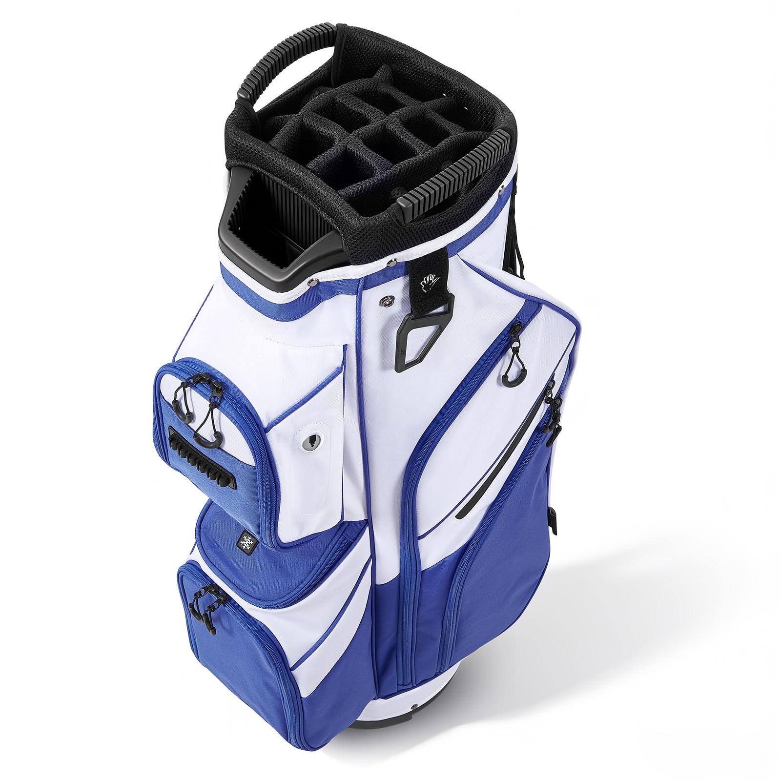 VEVOR Golfbag mit 15-facher Einteilung, Golftasche mit Ergonomischem Schultergurt Durchgehenden Trennfächern Regenhaube Stautaschen, Caddybag aus Leichtem Polyester für Herren Damen Golf Cartbag