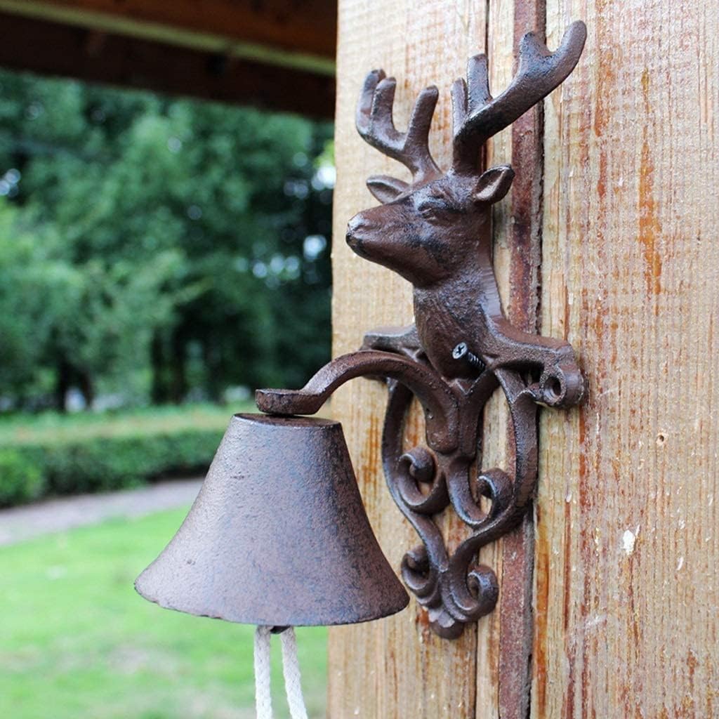 Cast Iron Doorbell, Cast Iron Dinner Bell Cast Iron Bell - Welcome Entry Door Bell Antique Doorbell Decoration Front Door Interior Exterior Decor Black Cast Iron Doorbell Retro Manor Wind Chime Wall H