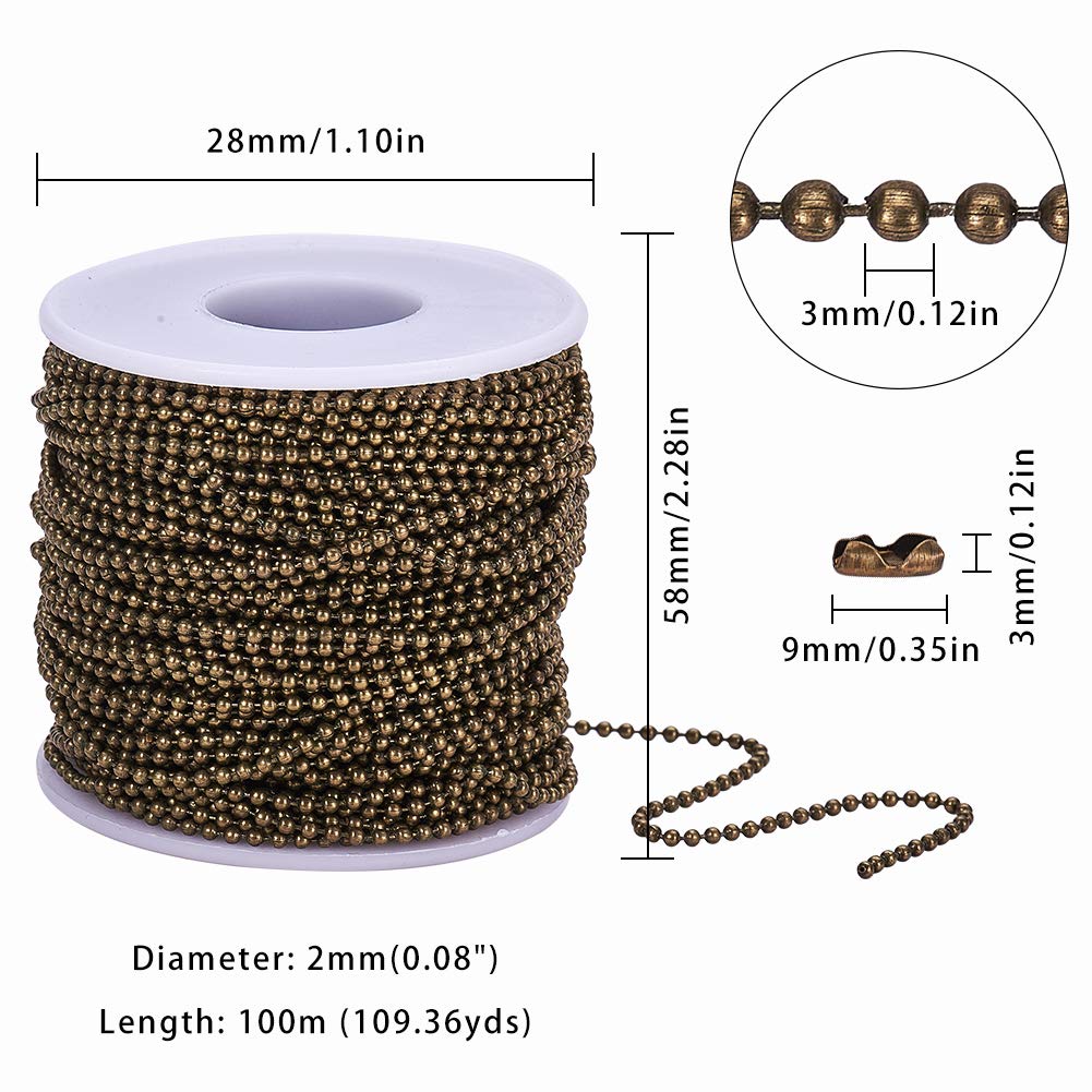 180 Catene A Sfera Metalliche - 95mm In 3 Colori Per Portachiavi E Bijoux - Foto 10