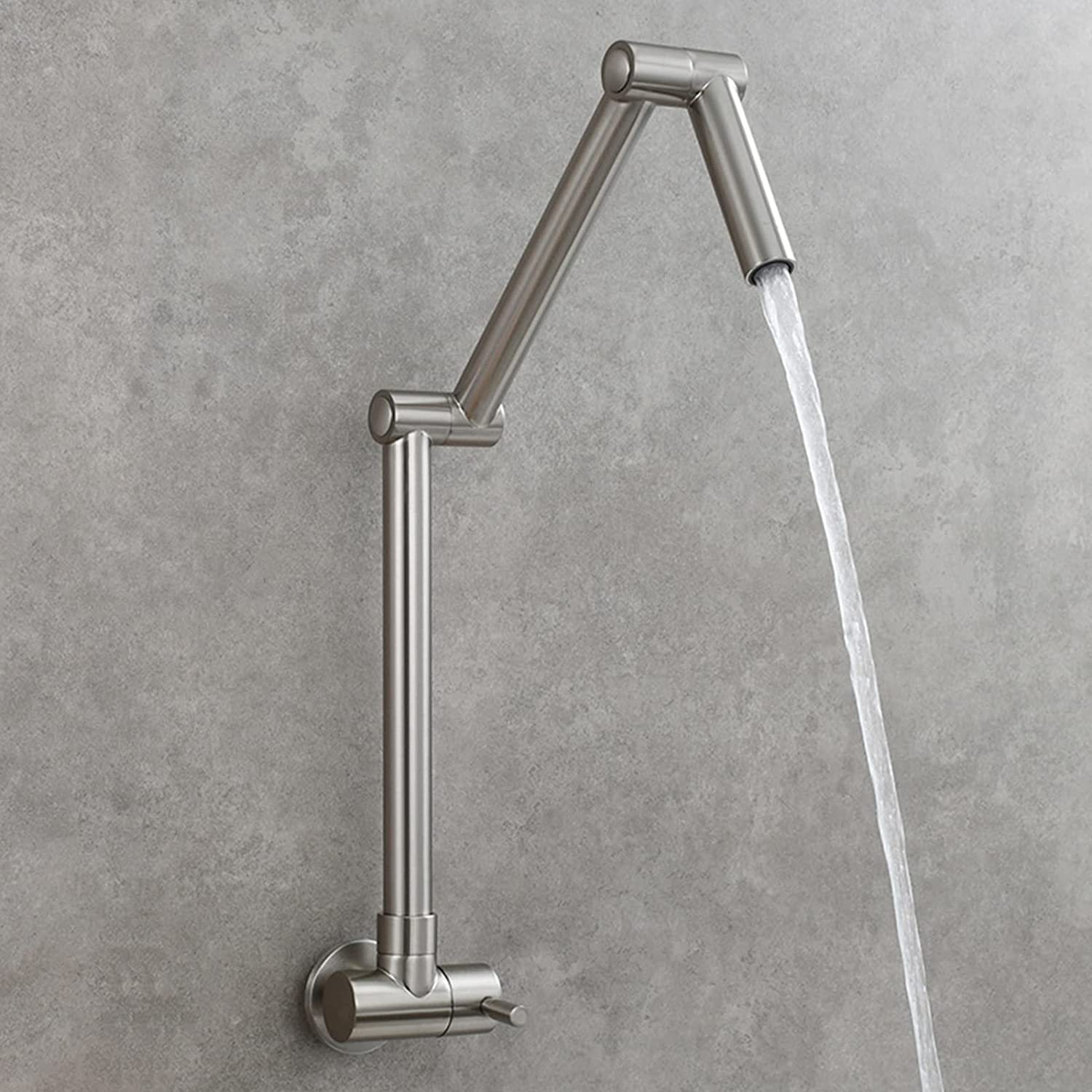 Robinet de cuisine mural articulé orientable en laiton pour évier et remplissage de pot