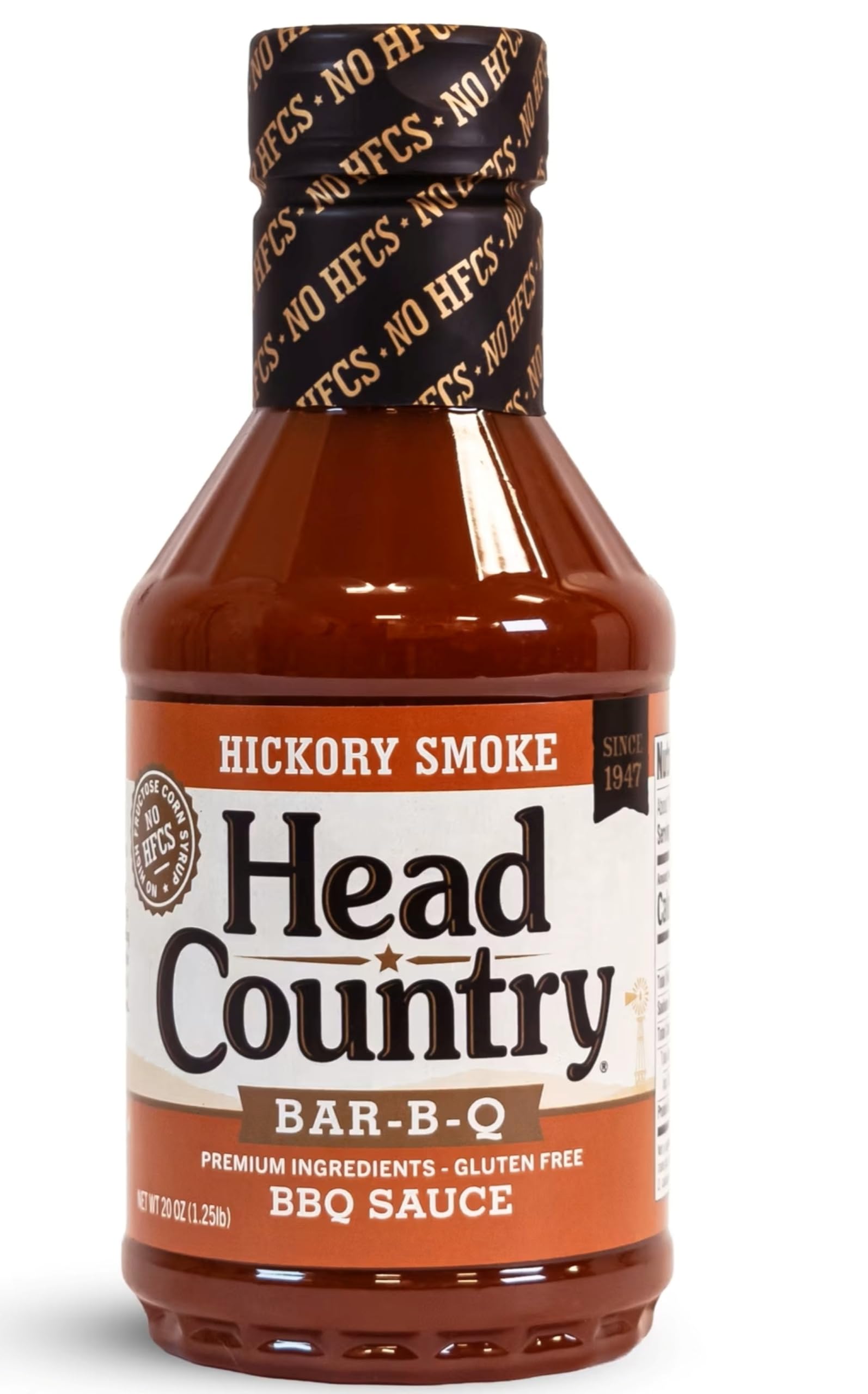 Head Country BBQ Sauce, Hickory Smoke | Smoky & Sweet Championship Barbecue Sauce For Ribs, Pork, Sausage & Brisket | 20 Ounce