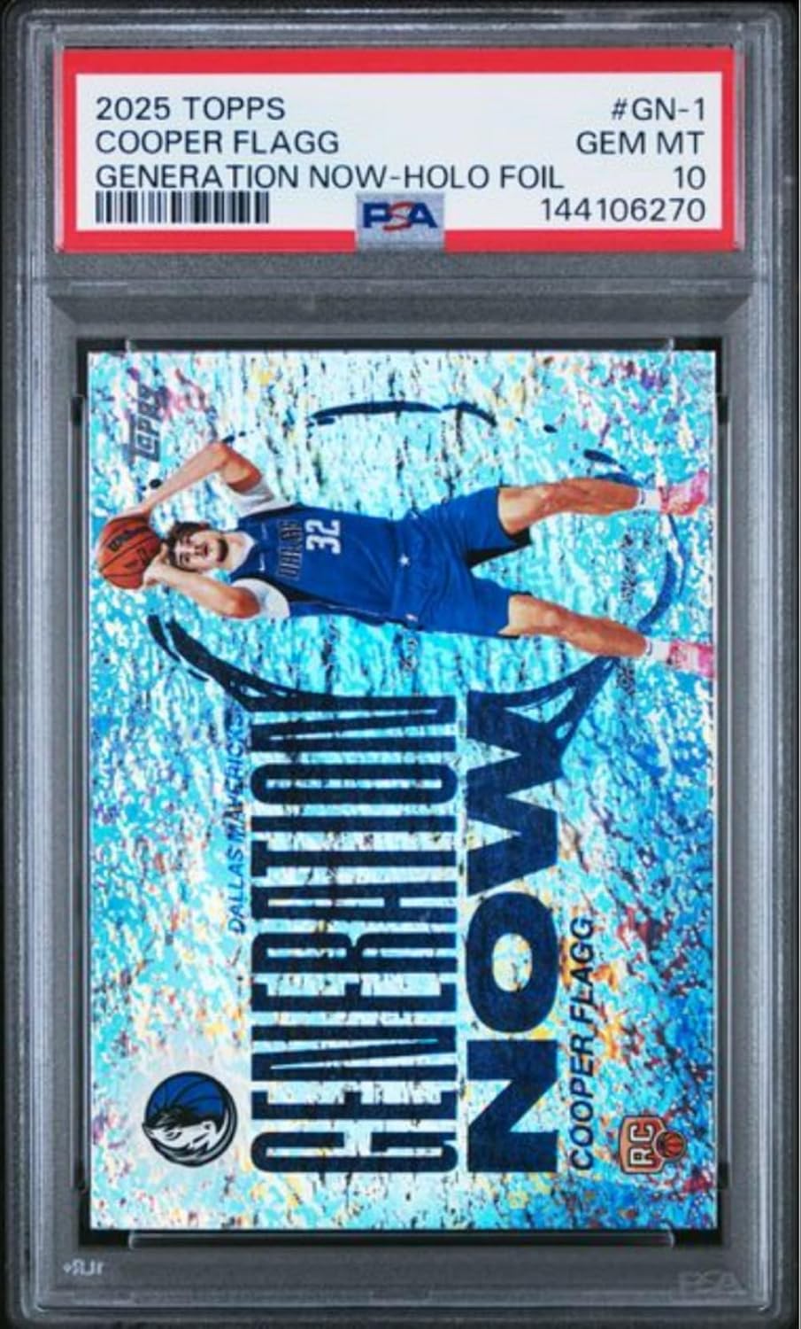 Graded 2025 Topps Cooper Flagg #GN1 Generation Now Holo Foil Rookie RC Basketball Card PSA 10 Gem Mint