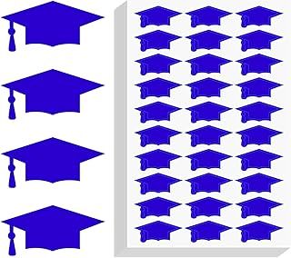 Anwyll Graduation Cap Stickers 2026 - Blue Graduation Hat Stickers Self-Adhesive Graduations Envelope Seal Sticker 420Pcs Congrats Grad Cap Sticker Class of 2026 for Senior College Grad Party Favor
