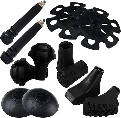 Puntas de bastones de trekking, protectores de goma para senderismo, accesorios de repuesto, para la mayoría de los bastones de senderismo