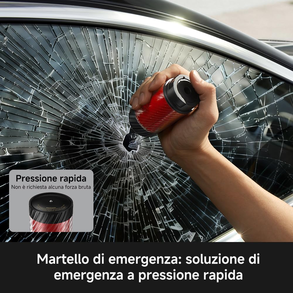 Aspirapolvere Portatile Multifunzionale MOVA H1, 18.000 Pa. 3 In 1 Spia Magnetica, Martello & Torcia Emergenza. 450G, 2 Modalità, filtrazione efficiente. Sicuro fino a 75 °C per ogni pulizia domestica