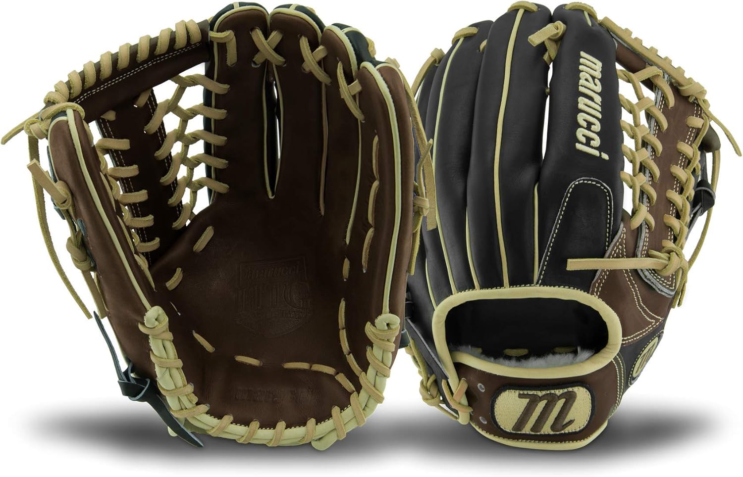 Marucci MFGHG1275T-KR-LH Honor The Game Series Baseball Fielding Gloves, Black/Gumbo, 12.75" : Sports & Outdoors