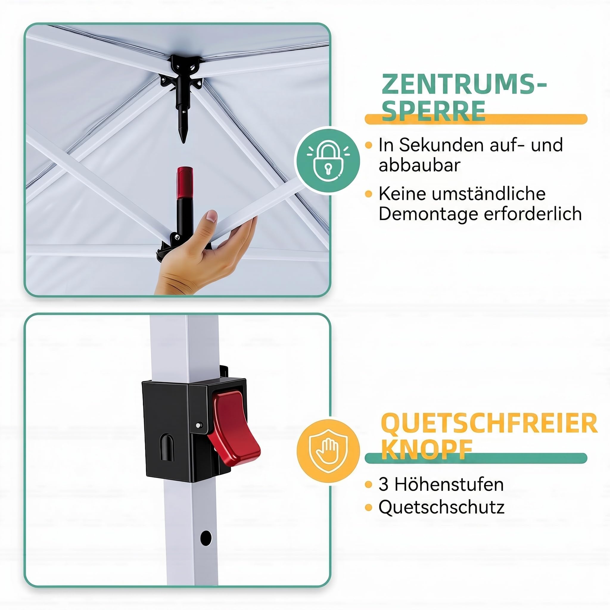 COBIZI Pavillon 3x6 Faltpavillon Wasserdicht Stabil Winterfest Faltbar Partyzelt mit 6 Seitenteilen Pop up Gartenpavillon UV Schutz 50+ Höhenverstellbar für Strand Hochzeit Camping, Weiß
