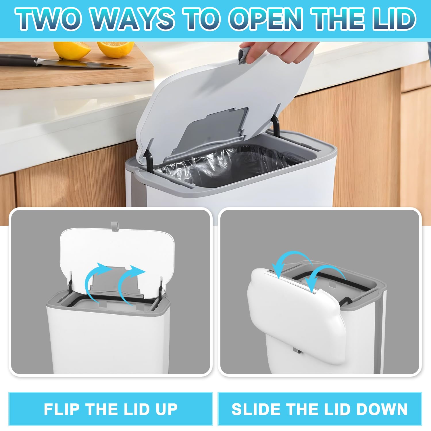 Turmegtt Vuilnisemmer, hangend voor keuken, 10 l, keukenafvalemmer Turmegtt Vuilnisemmer, hangend voor keuken, 10 l, keukenafvalemmer