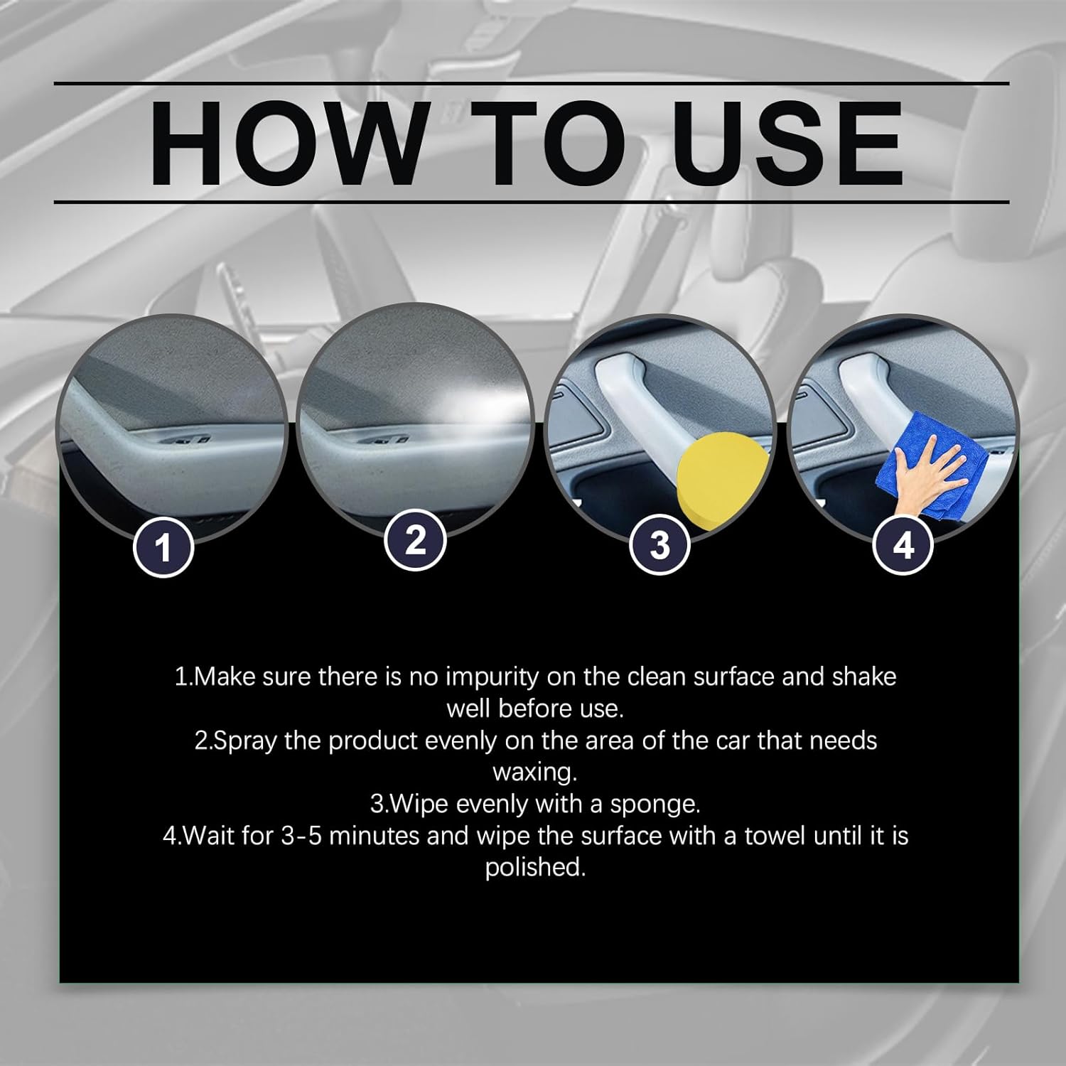 Car Interior Cleaner, Polishing Cleaner Detailer Spray for Vehicle Detailing, Total Vehicle Interior Detailer Spray Rejuvenation, 100ml Multi-Purpose Cleaner (3pcs) - Image 9