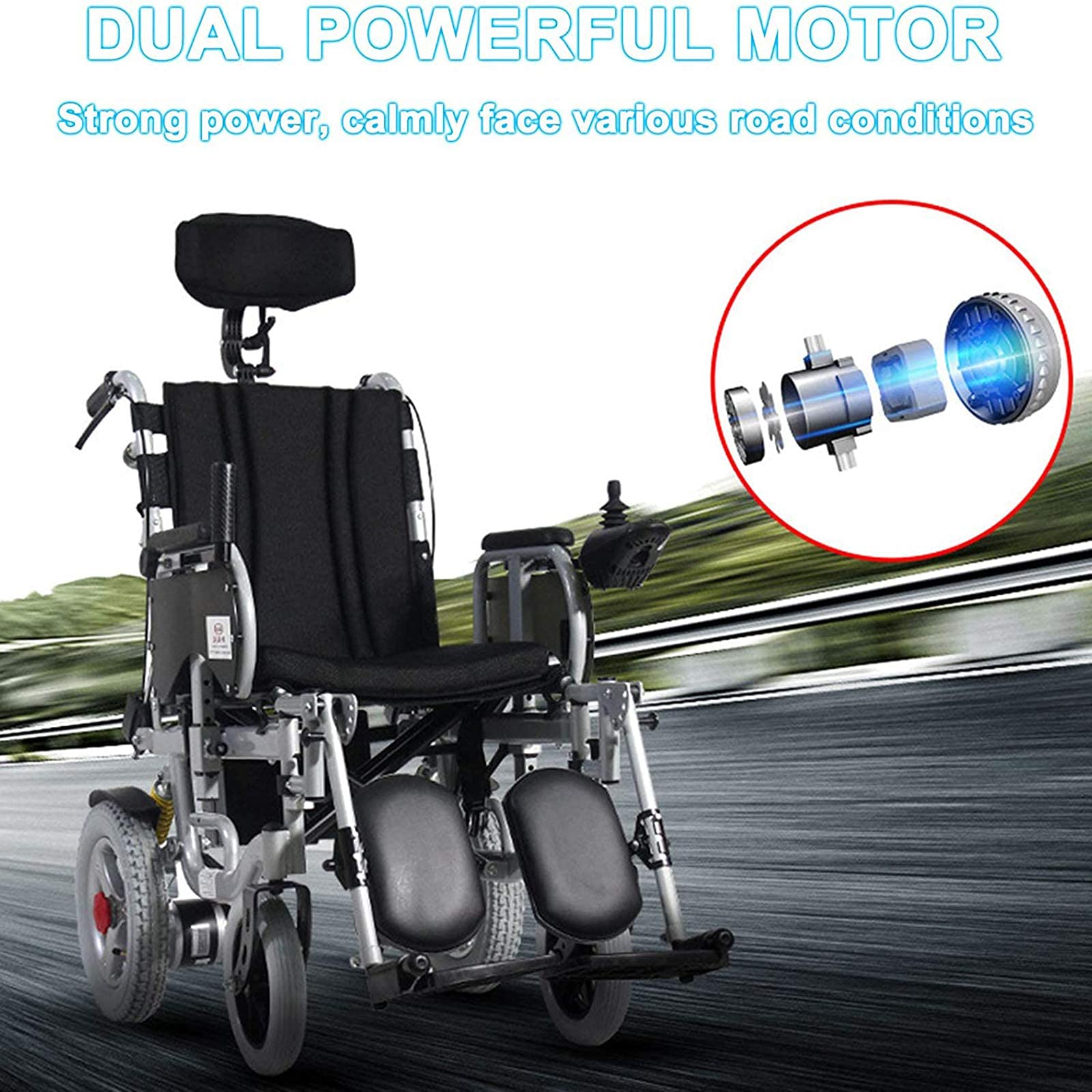 Amazon.co.jp: リクライニング可能な背もたれ付き電動車椅子、パワー