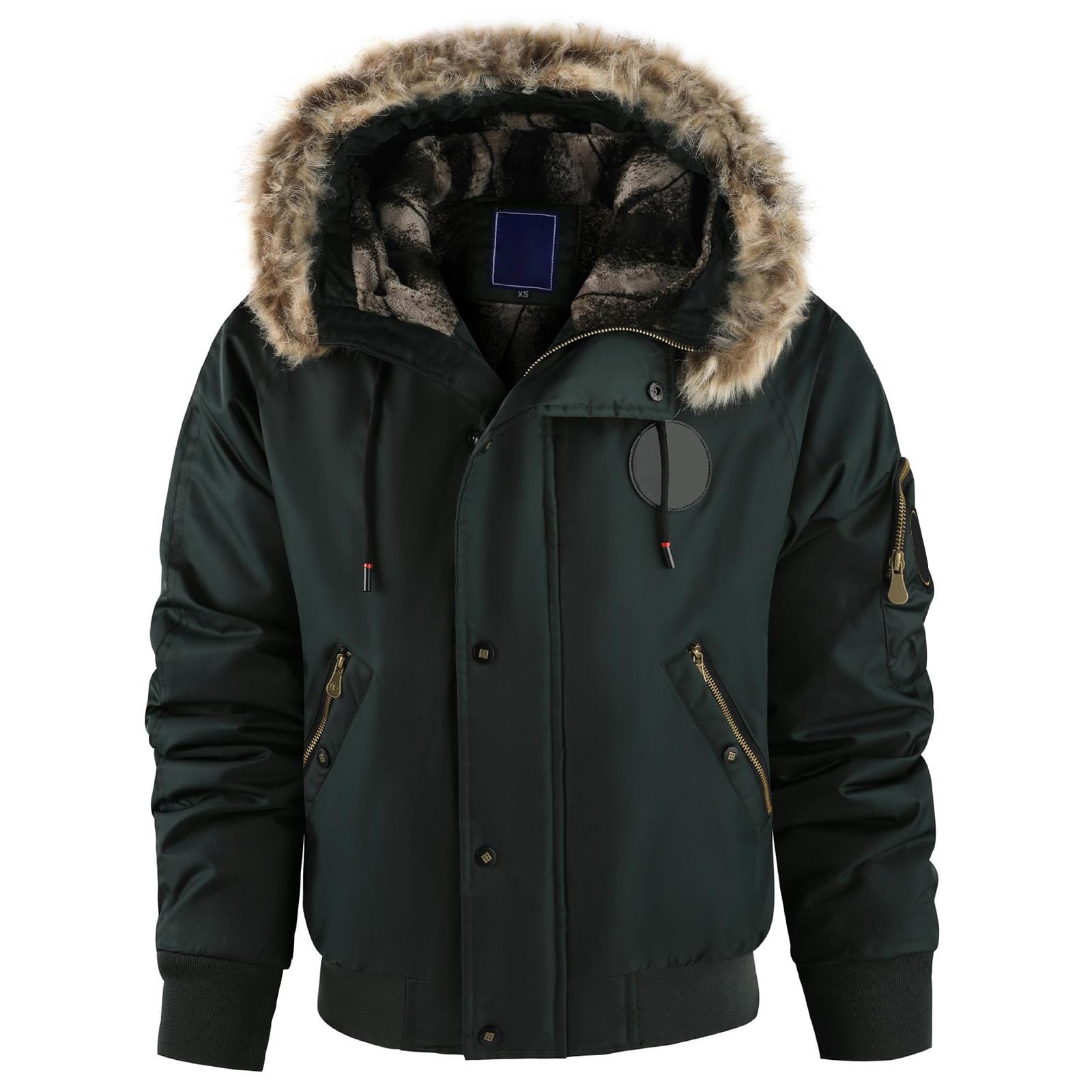 Plumifero Hombre,Chaqueta holgada con capucha y forro polar grueso de invierno para hombre estilo informal cálida y para exteriores