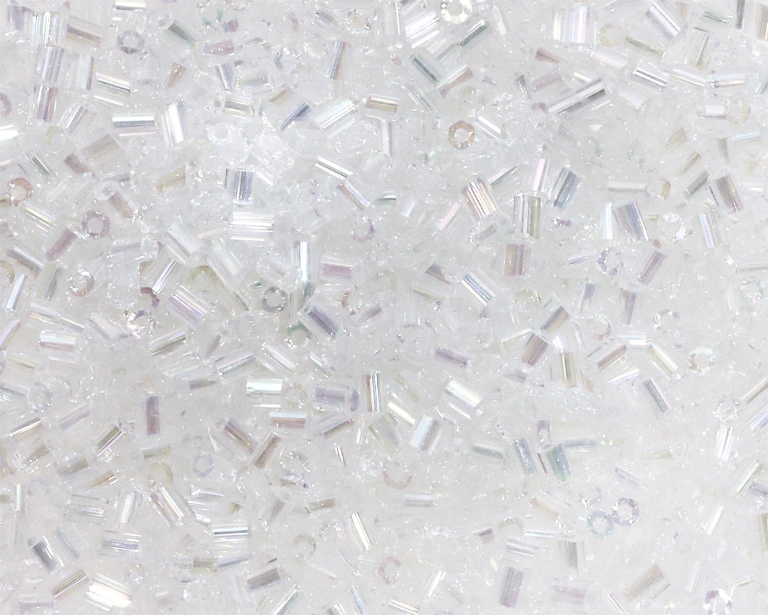 PPhtony Glass Bugle Tube Mini Seed Beads 1400Pcs/30g 2 * 3mm Small Craft Loose Spacer Beads for DIY Bracelets Necklace Earring Jewelry Making (White)
