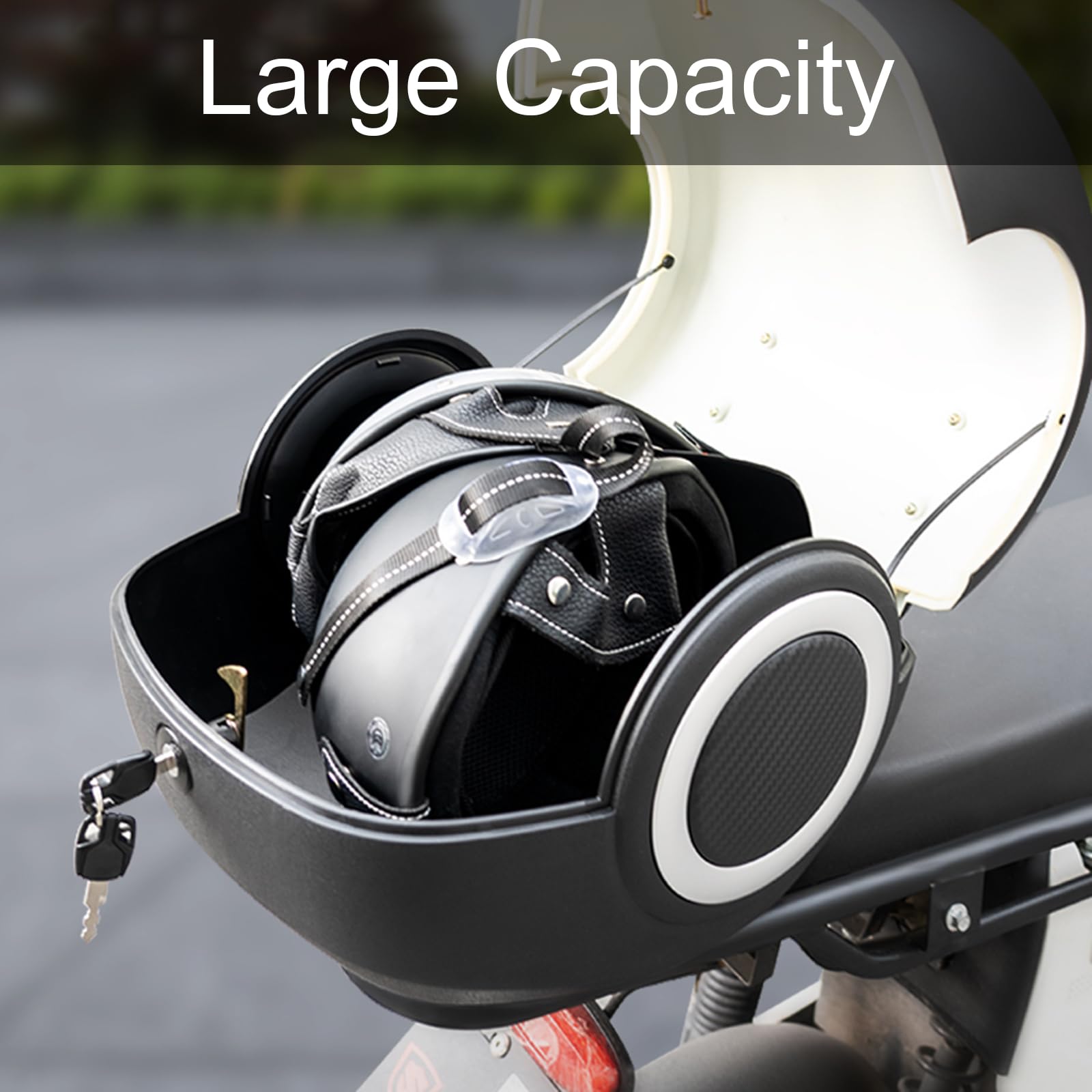 Bagażnik motocyklowy, 35L motocyklowy tylny kufer górny, bagażnik(Matt Black)
