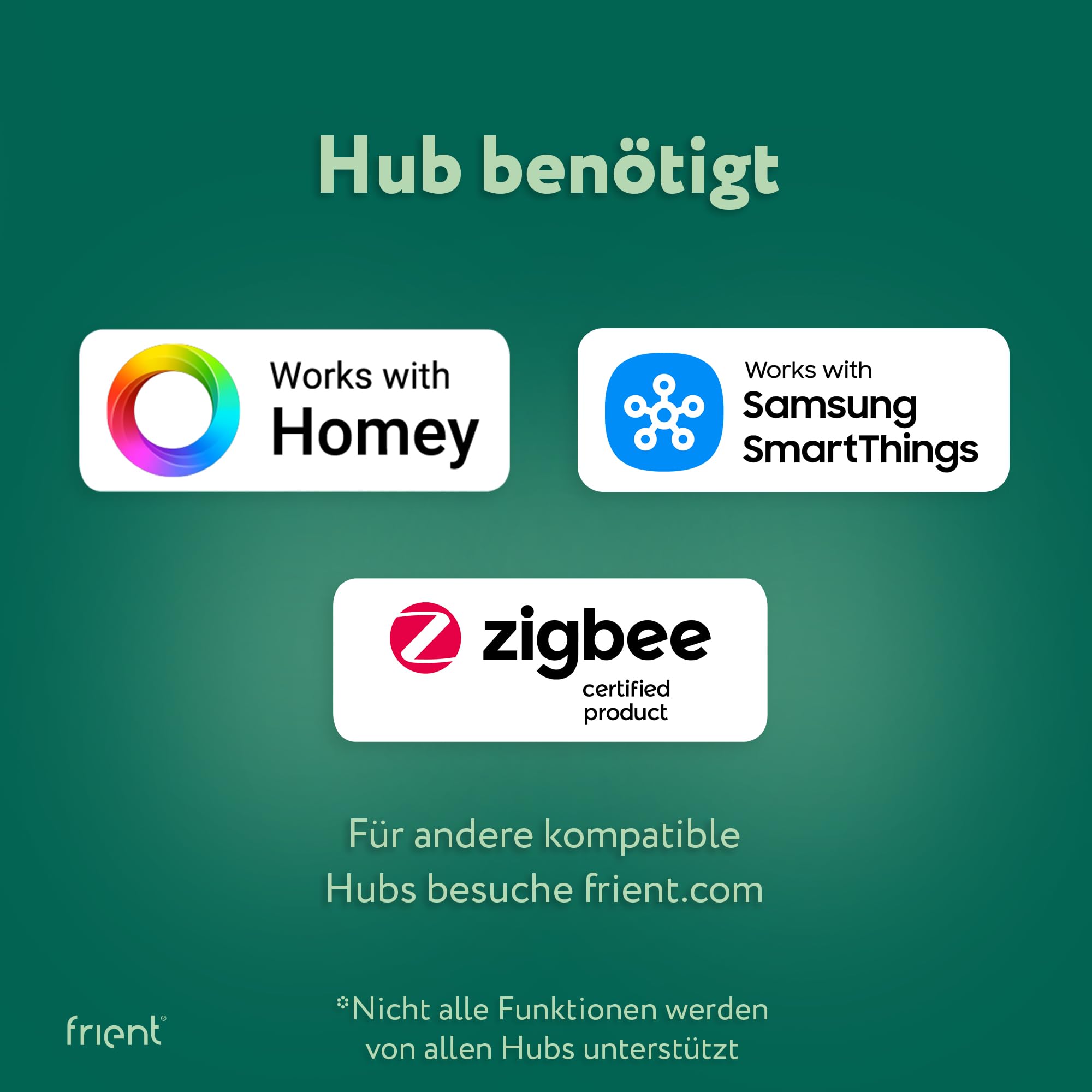 Frient Motion Sensor 2 Pet - Zigbee Bewegungsmelder mit Tierimmunität | 3-in-1 Smart Home Sensor für Licht, Temperatur & Bewegung - Tierimmun - Kompatibel mit Homey & SmartThings Hub