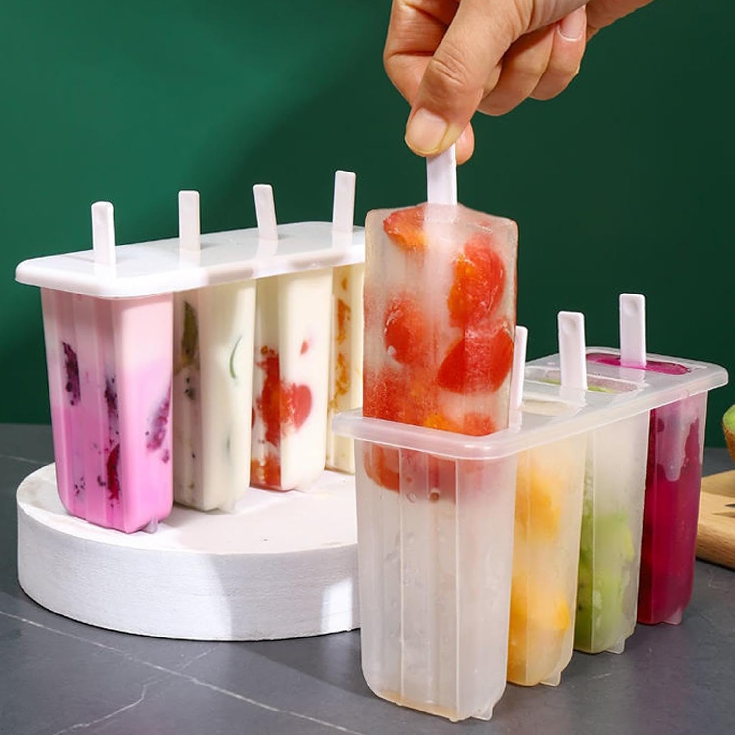 Ice Pop Mold 4-Cavity Maker Tray Tools
