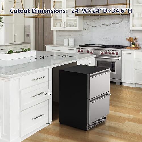 Miniatura 6 de COTLIN Refrigerador de bebidas al aire libre de 15 pulgadas refrigerador de bebidas integrado debajo del mostrador refrigerador compacto de acero