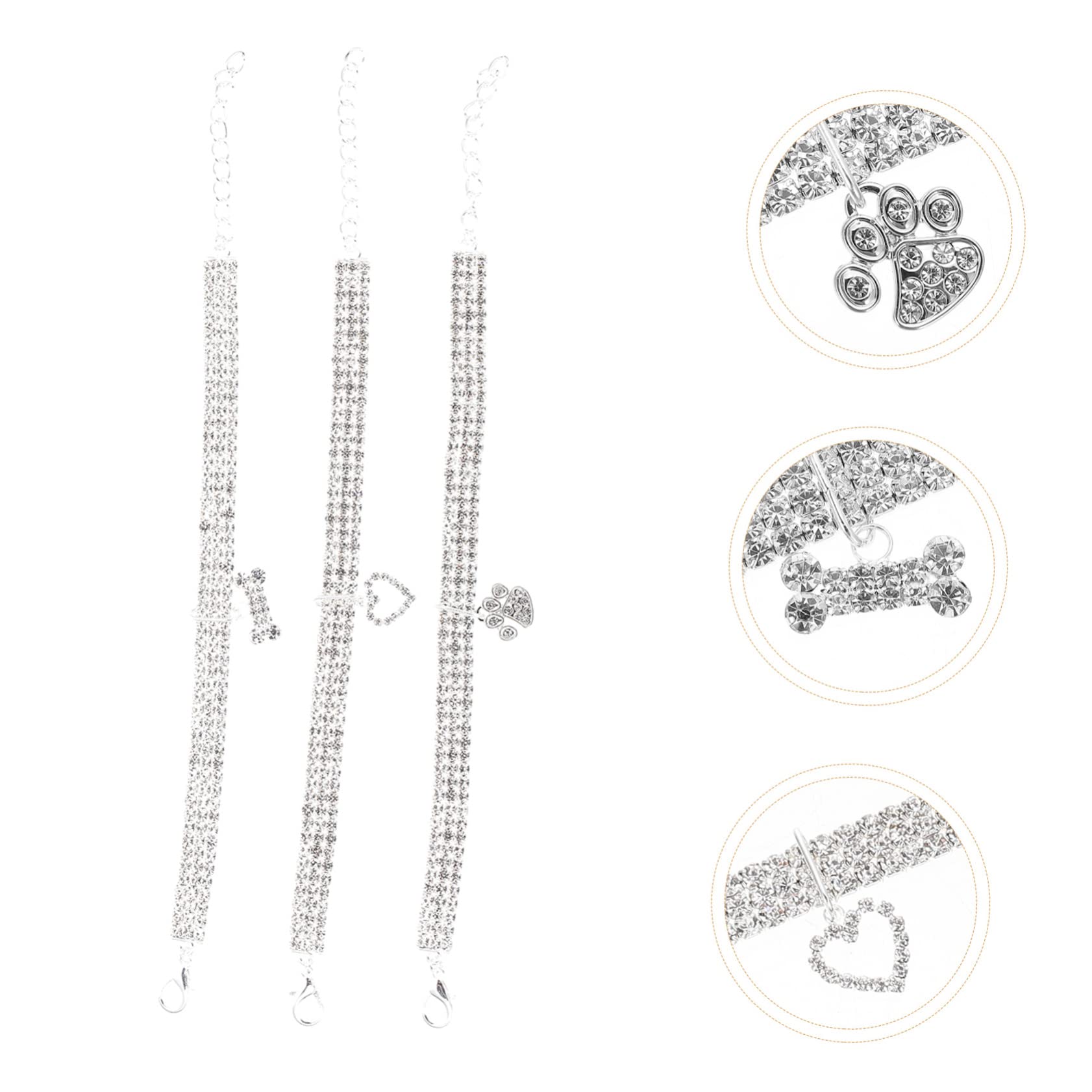 Sosoport 9 Pz collare per animali domestici gioielli per per cani collane d'argento gatto collana arredamento collare per cani fornitura di gatti elastico Accessori corda decorare