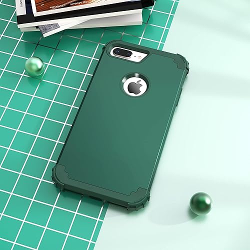 Miniatura 3 de IDweel Funda para iPhone 8 Plus, iPhone 7 Plus con protector de pantalla, 3 en 1, híbrida a prueba de golpes, protección resistente, cubierta de