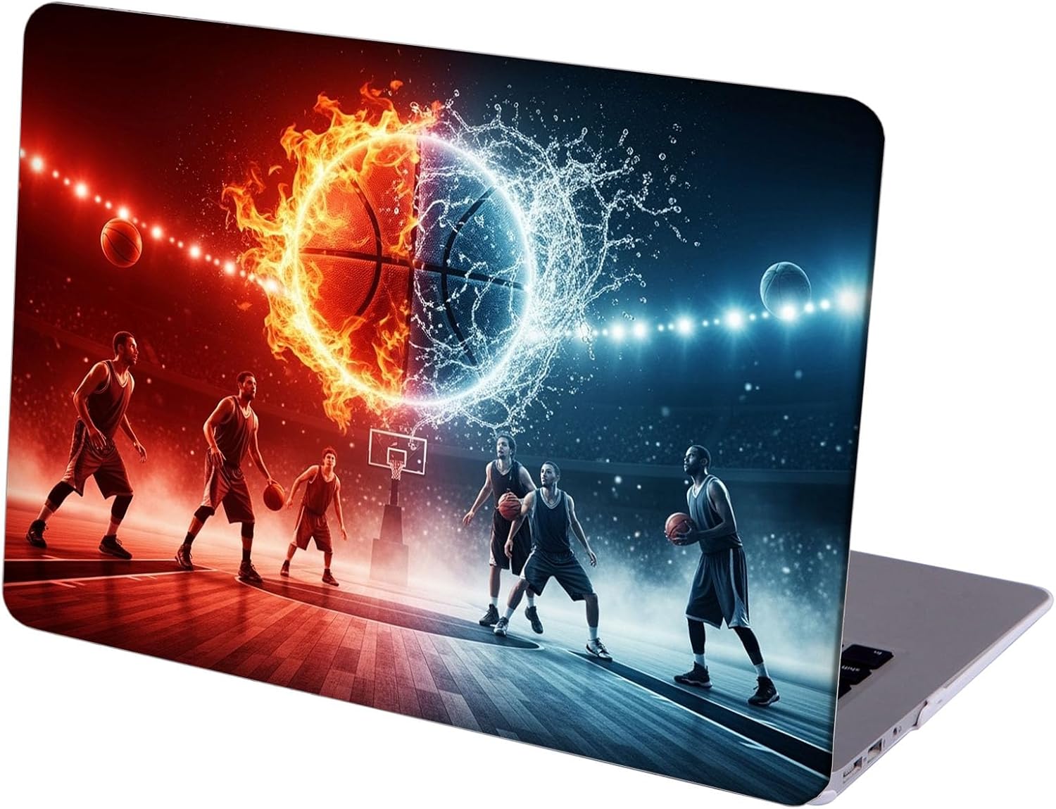 Compatible with MacBook Neo 13-inch, Hard Shell Case with Keyboard Cover and Screen Protector (A3404 A18 Pro chip, 2026 Release) - Fire Basketball MC21575