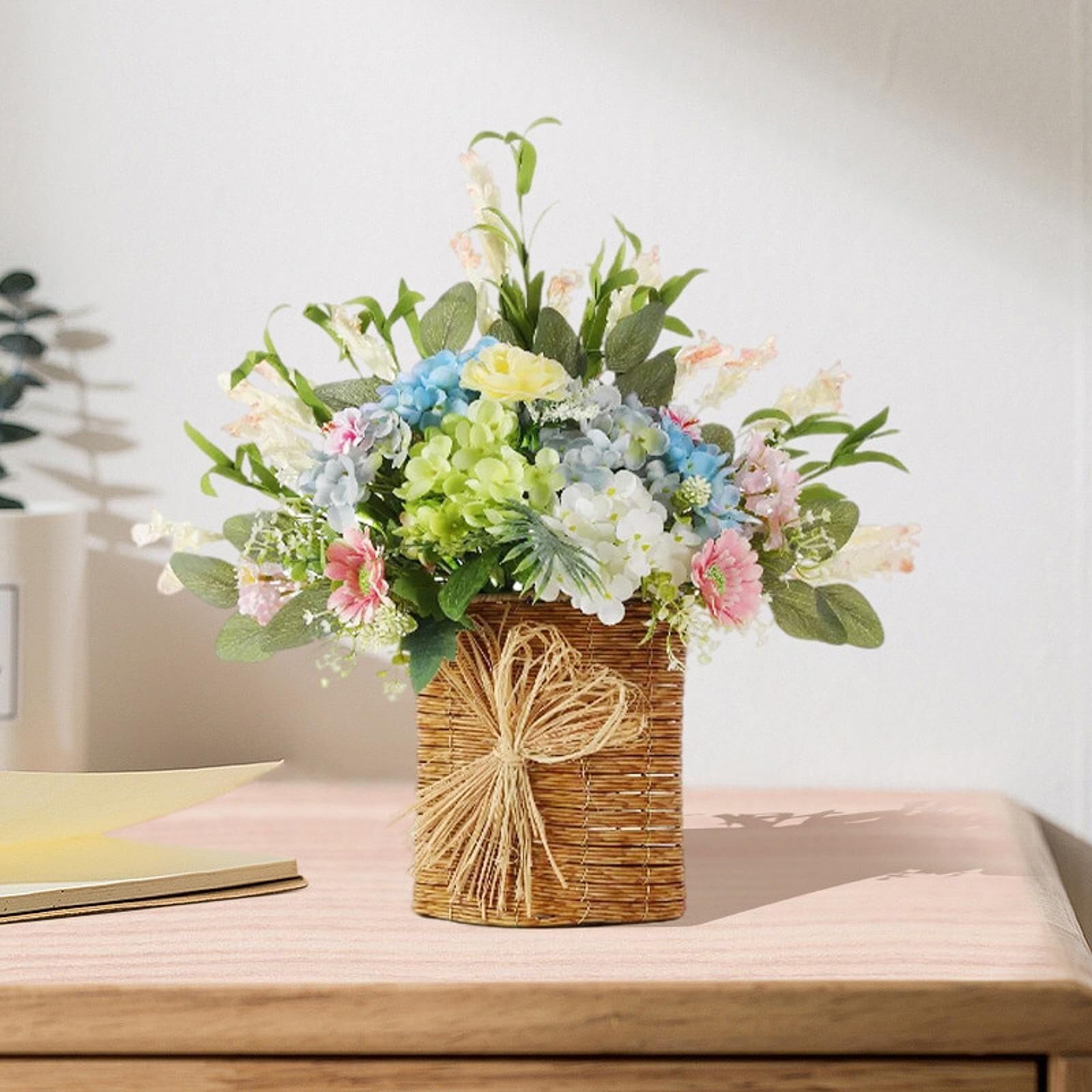 Ghirlanda per porta d'ingresso, ghirlanda con fiori artificiali, segno di benvenuto, ghirlanda primaverile per festival, decorazione autunnale