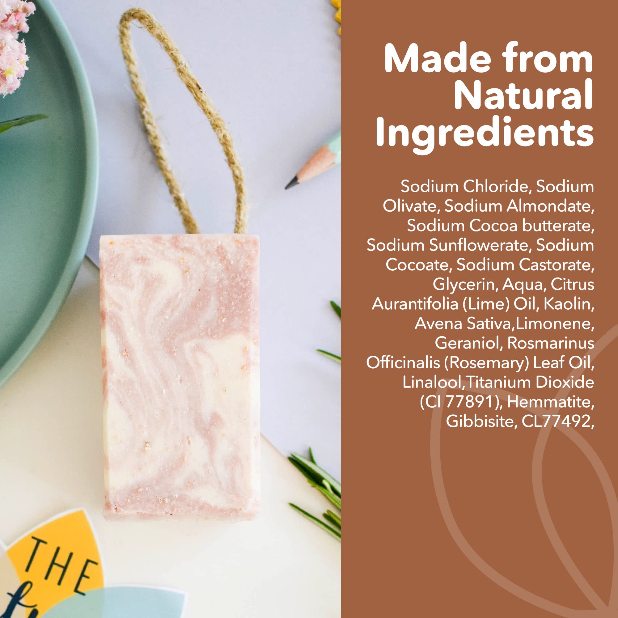 Himalayan Promis Handcrafted Salt Soap Bar, Moisturising Vegan Soap, Natural Soap with Cocoa Butter & Almond Oil - Image 4