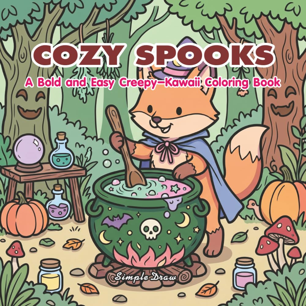 Cozy Spooks: A Bold and Easy Creepy-Kawaii Coloring Book