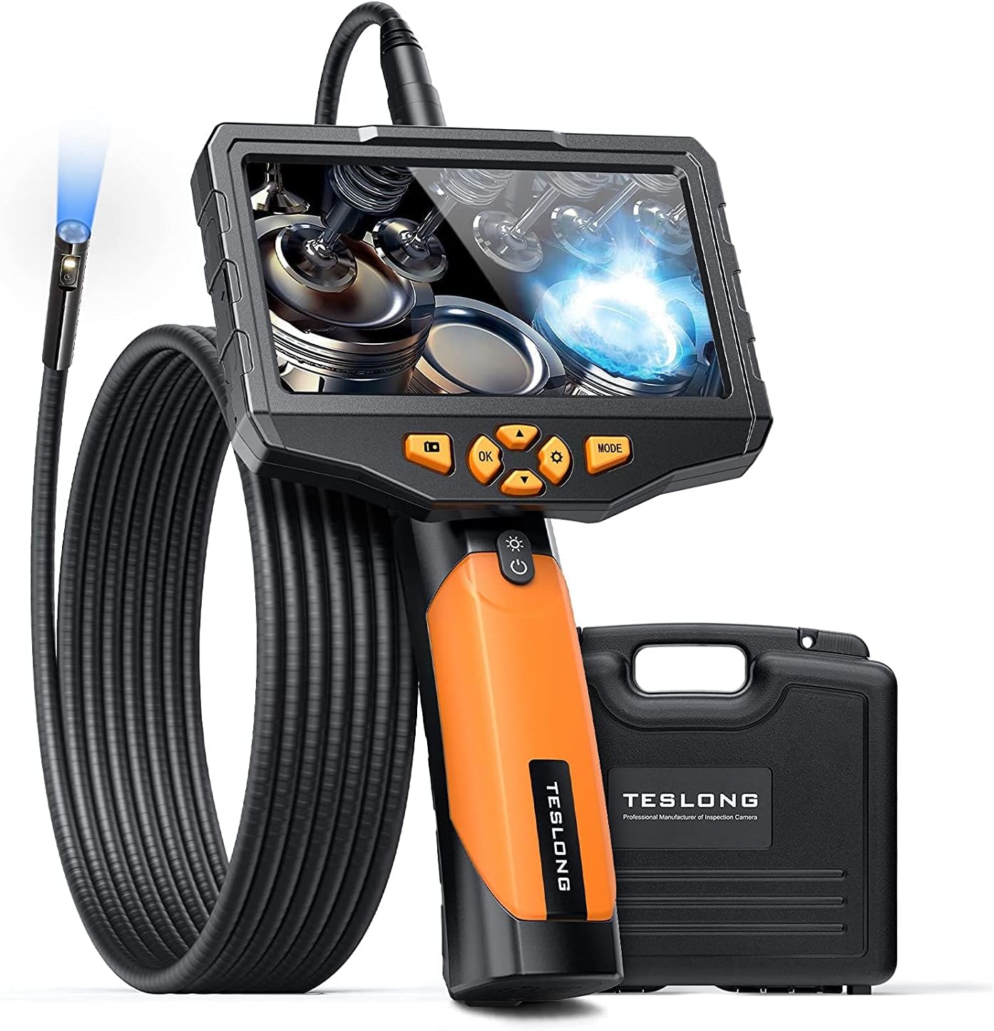Teslong 5.5mm Dual Lens Inspection Camera, 5 Inch IPS Screen Endoscope