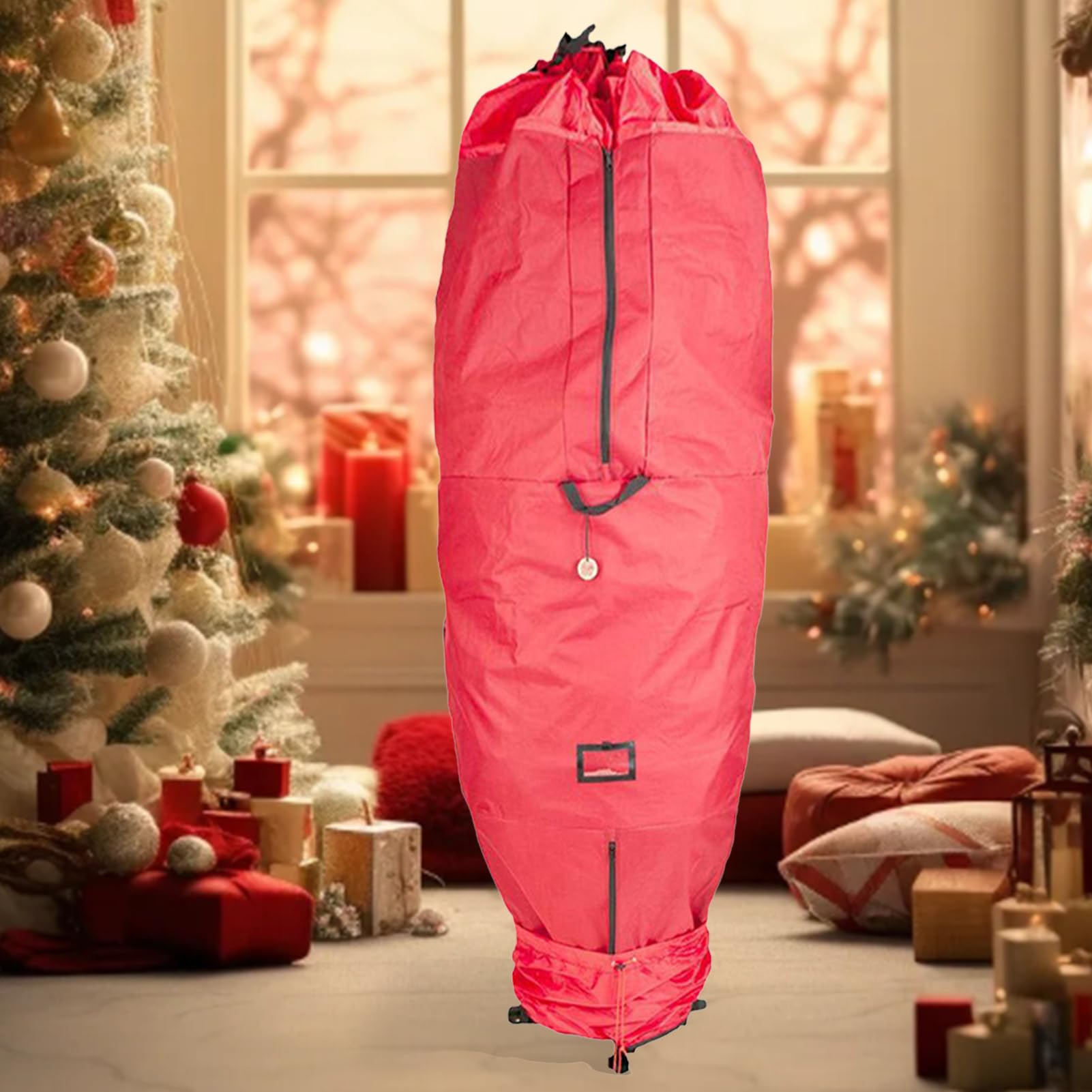 Contenitore verticale per albero di Natale - Borsa portaoggetti impermeabile | Borsa verticale in PE per alberi di Natale da 2,4 m, organizer per feste per ghirlande, decorazioni per la casa e oggetti