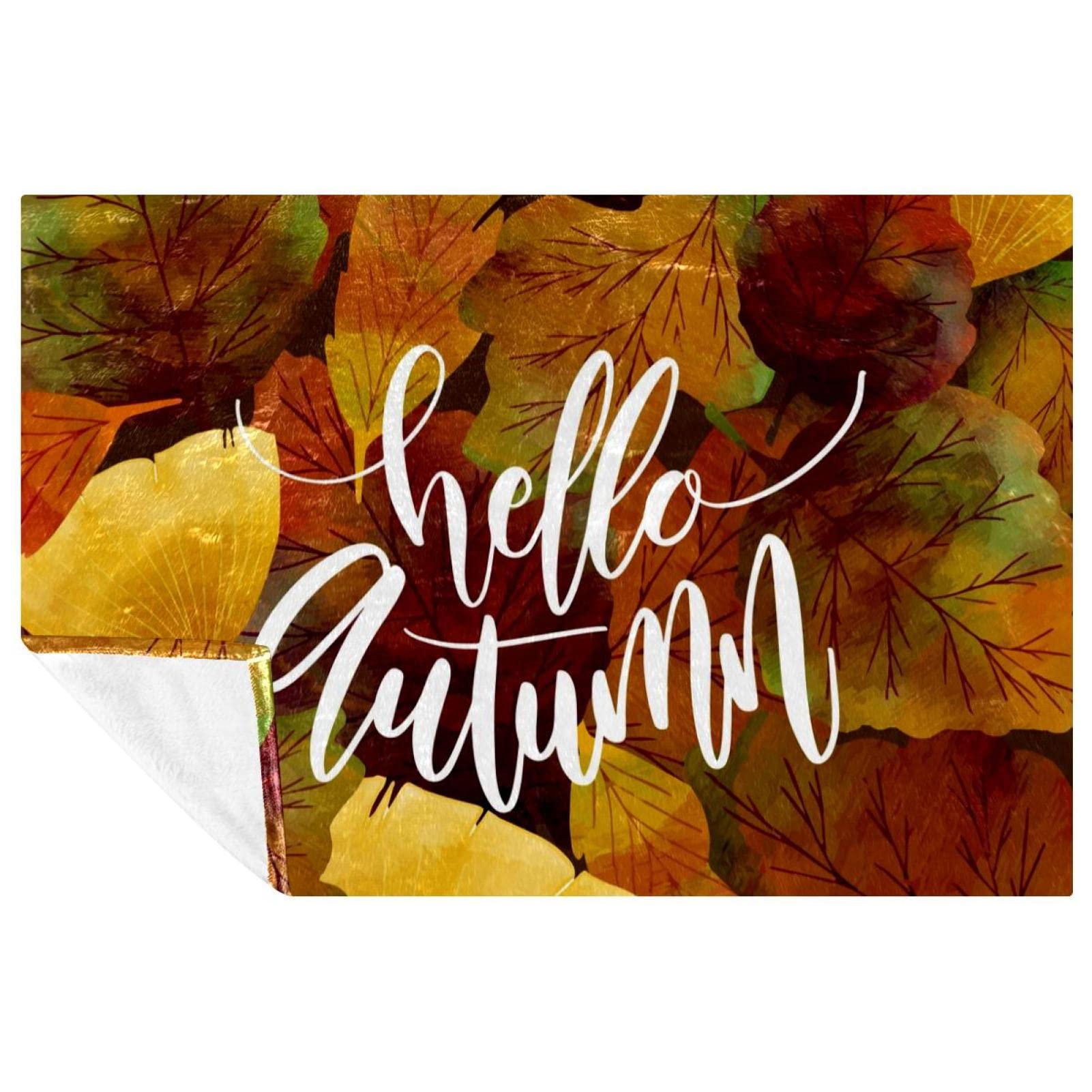 Couverture chaude à motif feuilles d'automne isolation thermique canapé