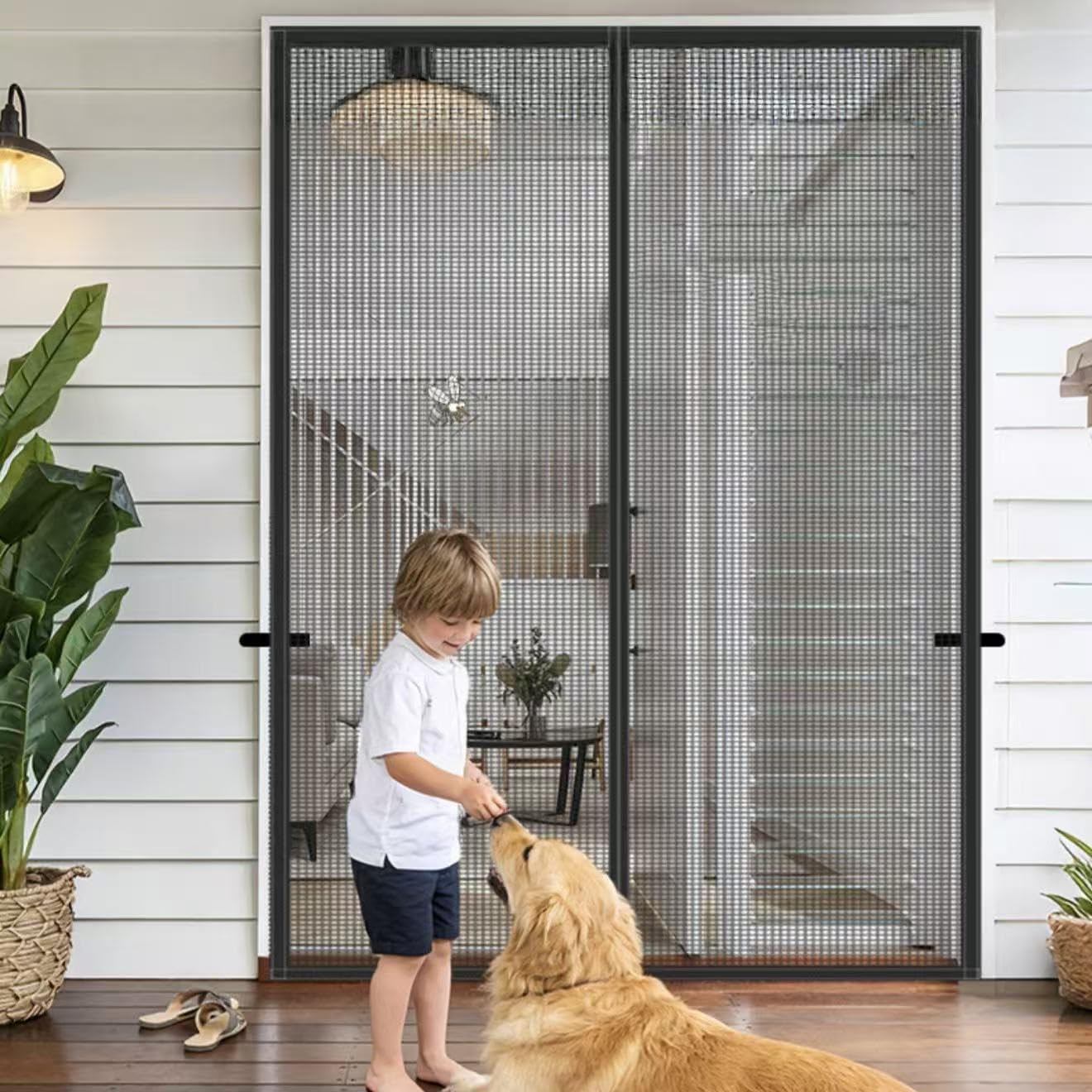 Magnetic RV Screen Door Curtain high-Strength Fiberglass mesh