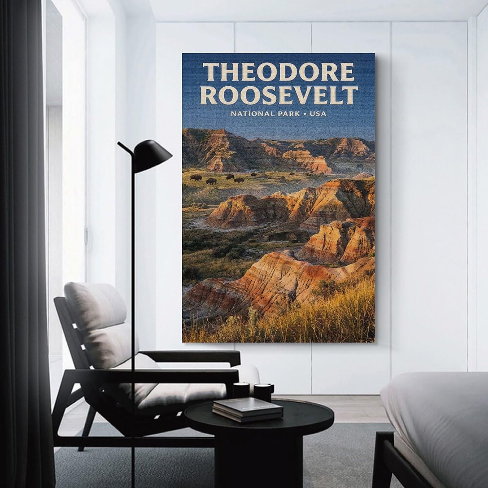 Junmoney Theodore Roosevelt National Park Decorative Canvas Print 20x30inch(50x75cm), for Apartment Walls, Studios Or Work Areas, Home Artwork for Modern Interiors