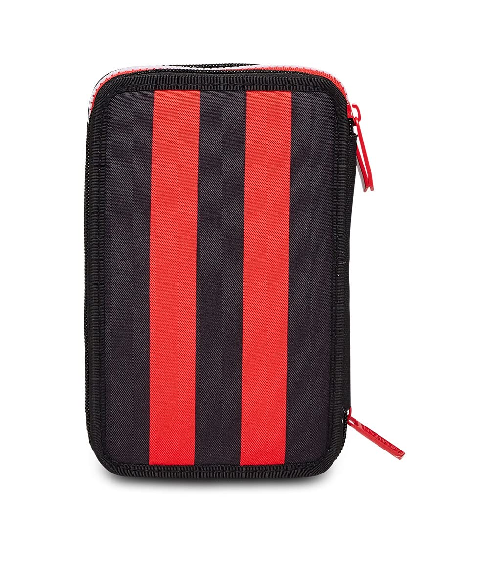 Seven Astuccio 3 Zip MILAN GLORY & HONOUR, Nero, Completo di Matite, Pennarelli e penne, Per bambini e ragazzi, Scuola & Tempo Libero, prodotto ufficiale, Idea regalo