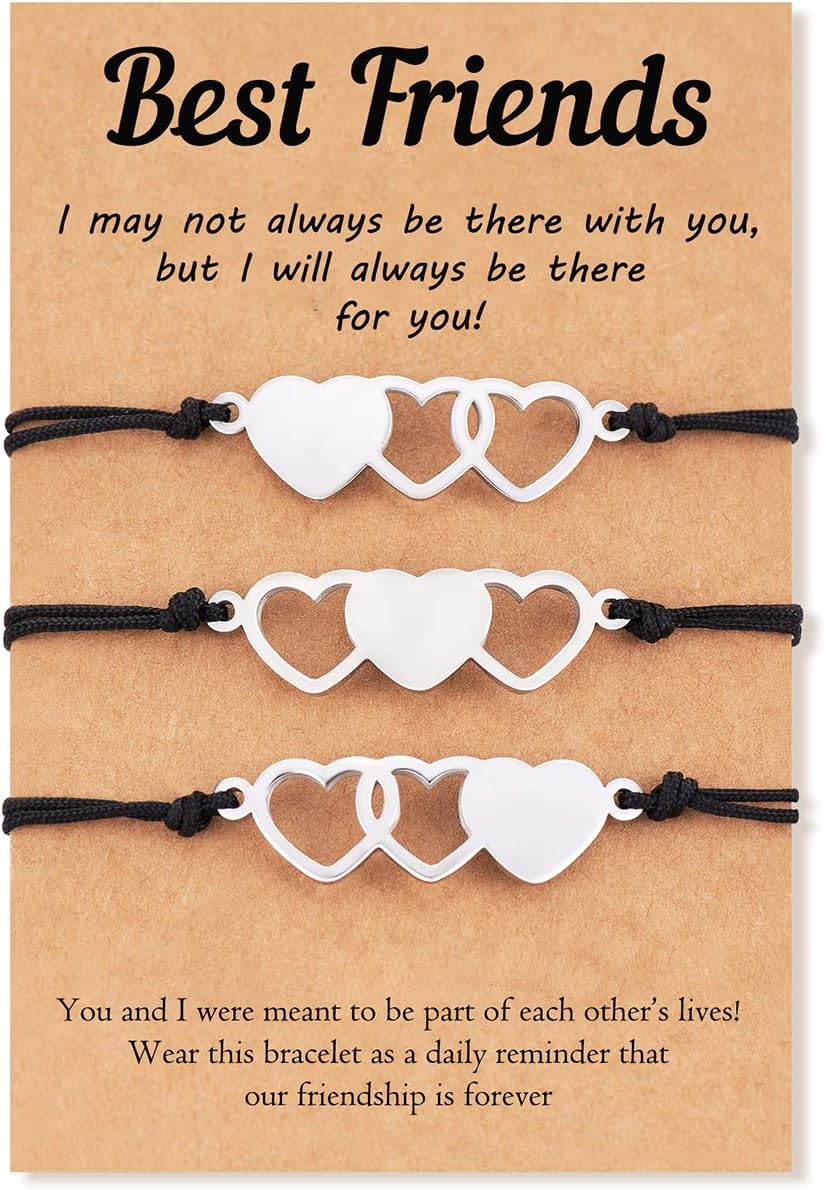 2/3/4/5/6 Pcs Best Friend Bracelets Bff Matching Heart Bracelet Best Friend Friendship Gifts for Women Friends Girls Teen