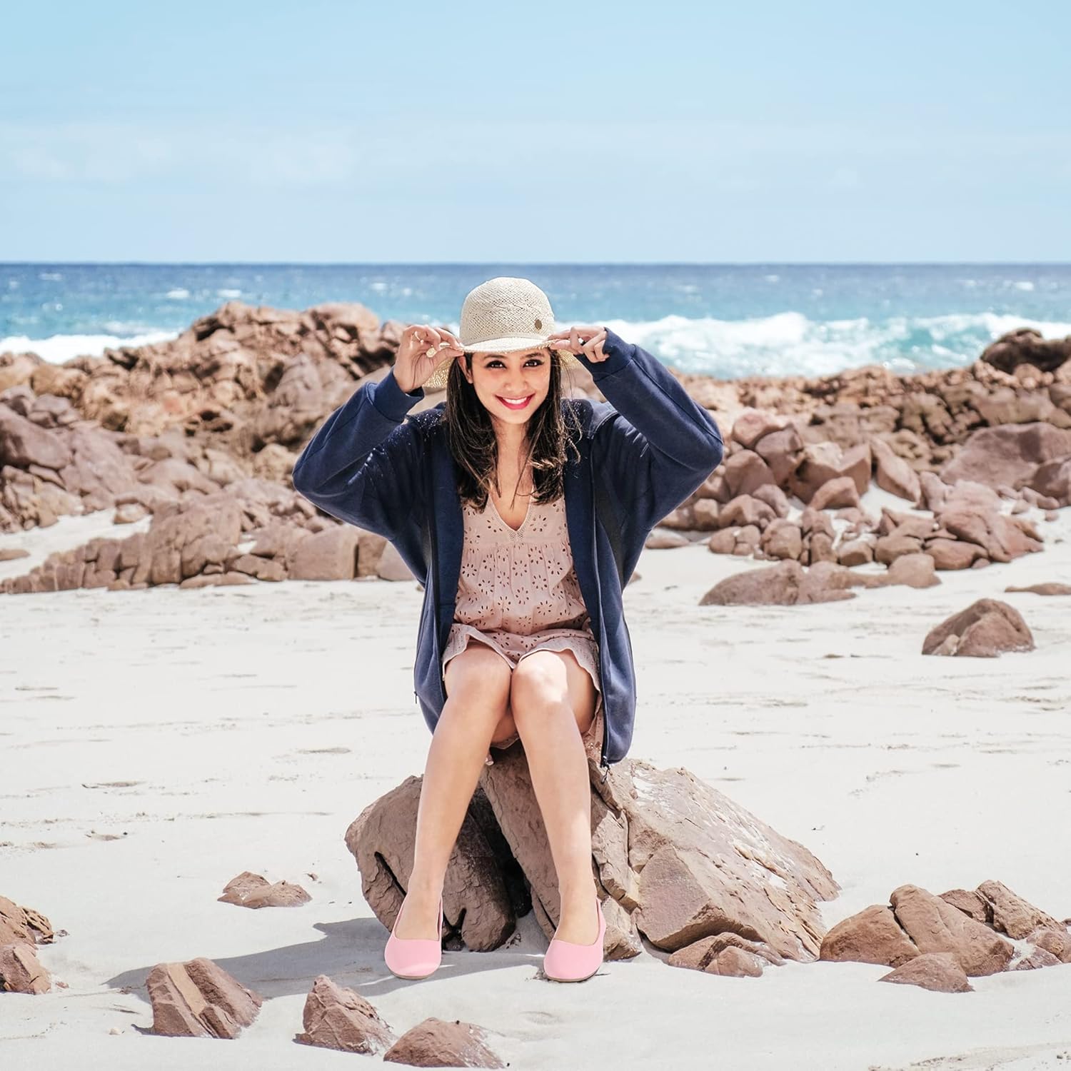 Obtaom Round Toe Women Flat Shoes Slip on Girls Dress Black Ballet Flats - Image 3