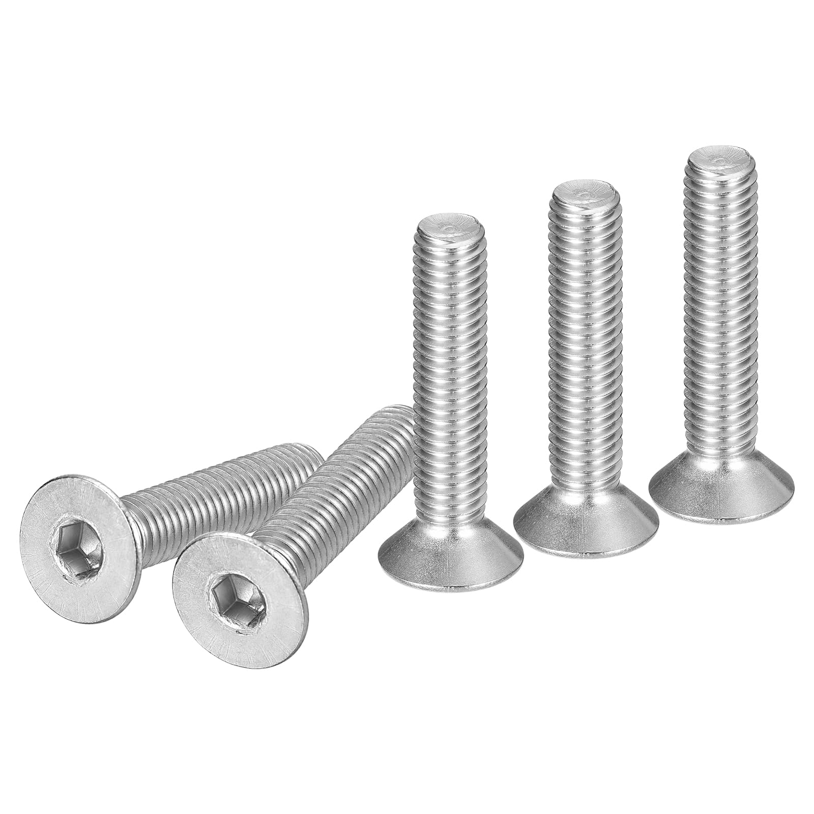 DTGN M8-1.25 x 40mm Flat Head Socket Cap Screws, 10 Pack 304 Stainless Steel Hex Socket Flat Head Screws, Full Thread