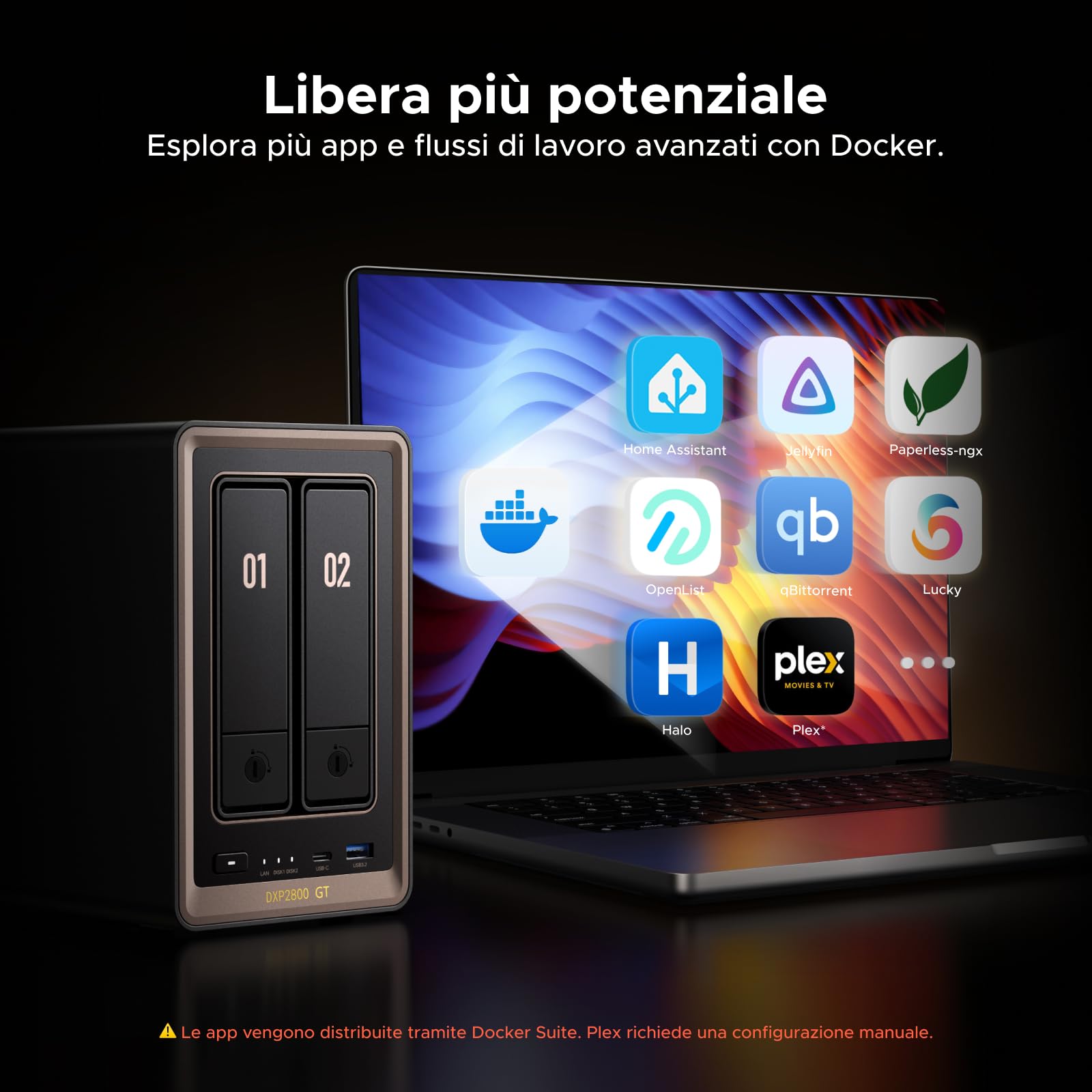 UGREEN NASync DXP2800GT NAS a 2 alloggiamenti con box NVMe