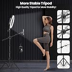 LUXSURE 10.5" Ring Light with Tripod, Overhead Phone Tripod with Ring Light, Smartphone Tripod with Light Features 2 shooting positions, ideal for vlogs, photography, live streams, makeup, and cooking