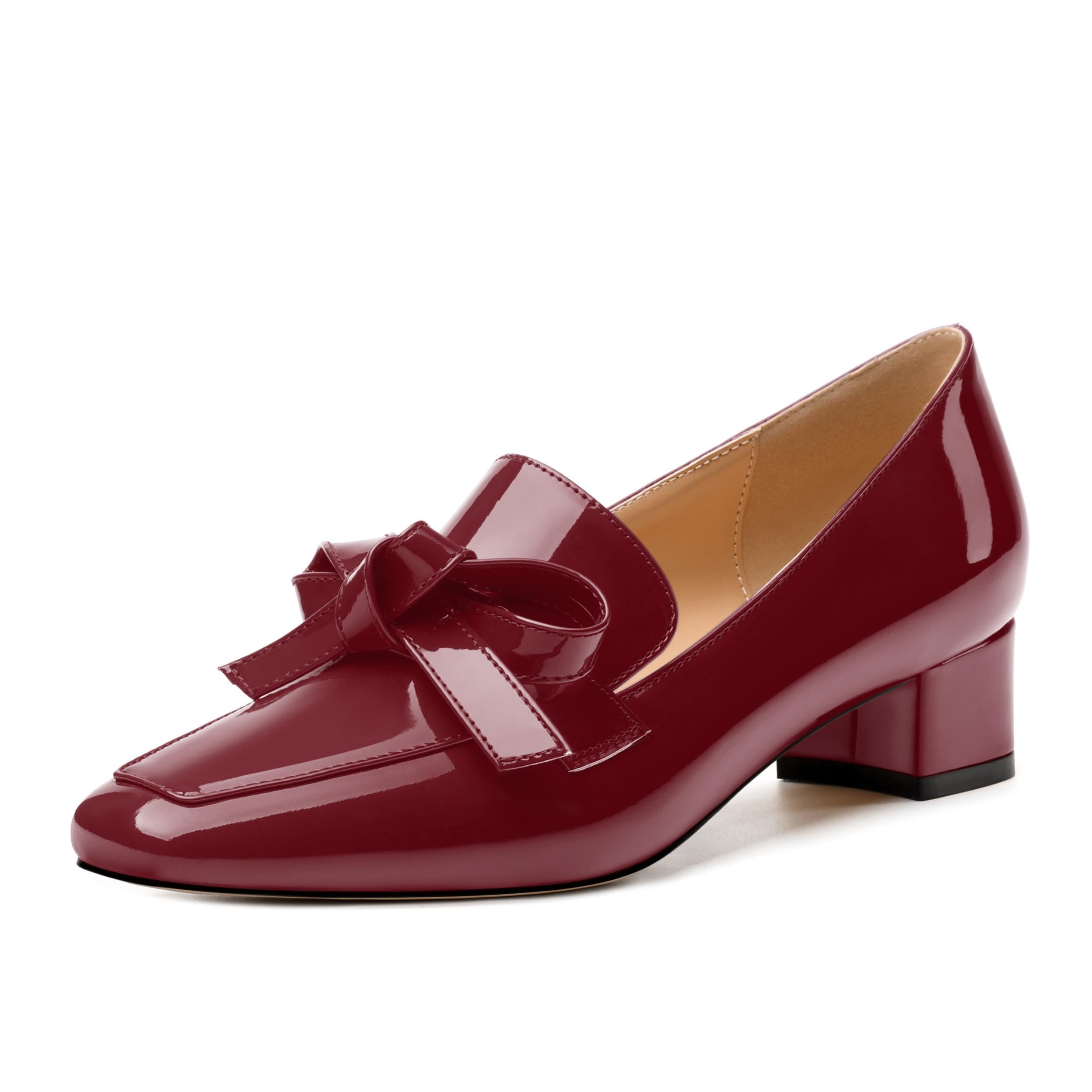 Womens Loafer with Heel, Comfortable Chunky Heels for Women, Loafers Shoes with Bowknot Womens Bunion Dress Shoes