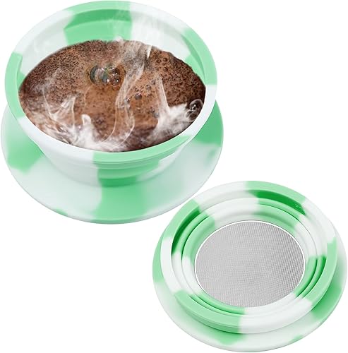 Cafetera de viaje sin papel para acampar con filtro de acero inoxidable, kit de goteo plegable de viaje para verter sobre café, cafetera de silicona