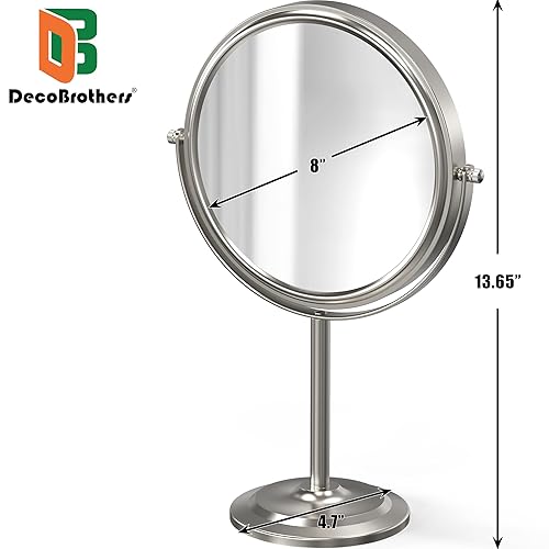 Miniatura 2 de Gran mesa de doble cara Decobros de 8 pulgadas, espejo para vanidad, giratorio con 7 aumentos, de 13 pulgadas de altura
