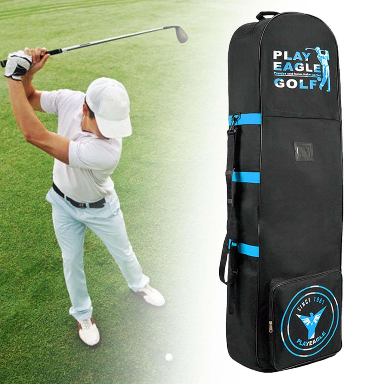 Sac de Voyage de Golf Rockible avec roulettes, Bleu