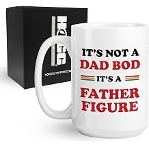 Hogg It's Not a Dad Bod Its a Father Figure Mug, 15 oz Ceramic Papa Coffee Cup, Funny Mugs For Dad, Fathers Day Coffee Cup, Father's Day Gag Gifts, Funny Gifts For Papa