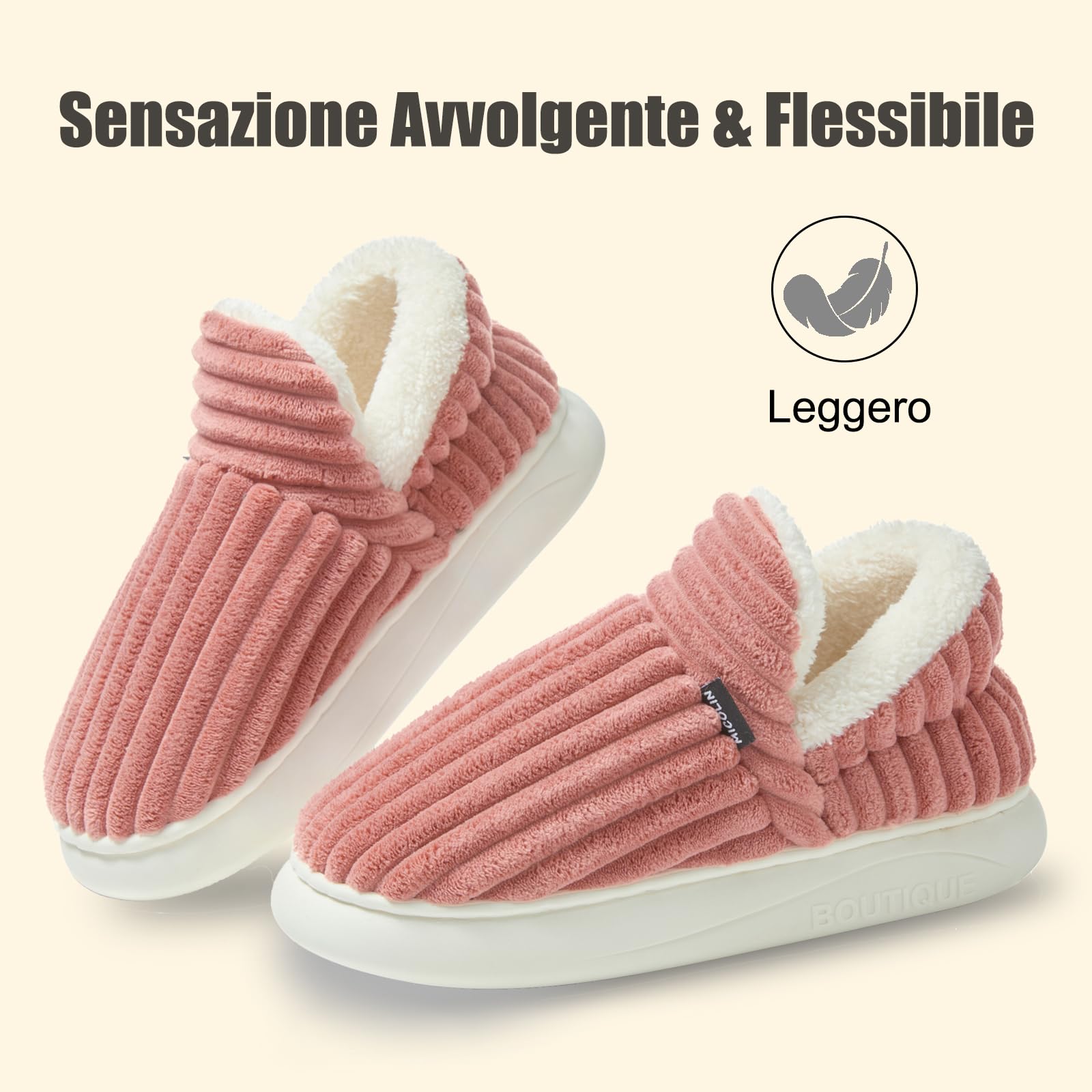 Donpapa Ciabatte Donna Uomo Invernali Pantofole Calde Peluche Chiuse Comode Memory foam Antiscivolo Inverno Scarpe