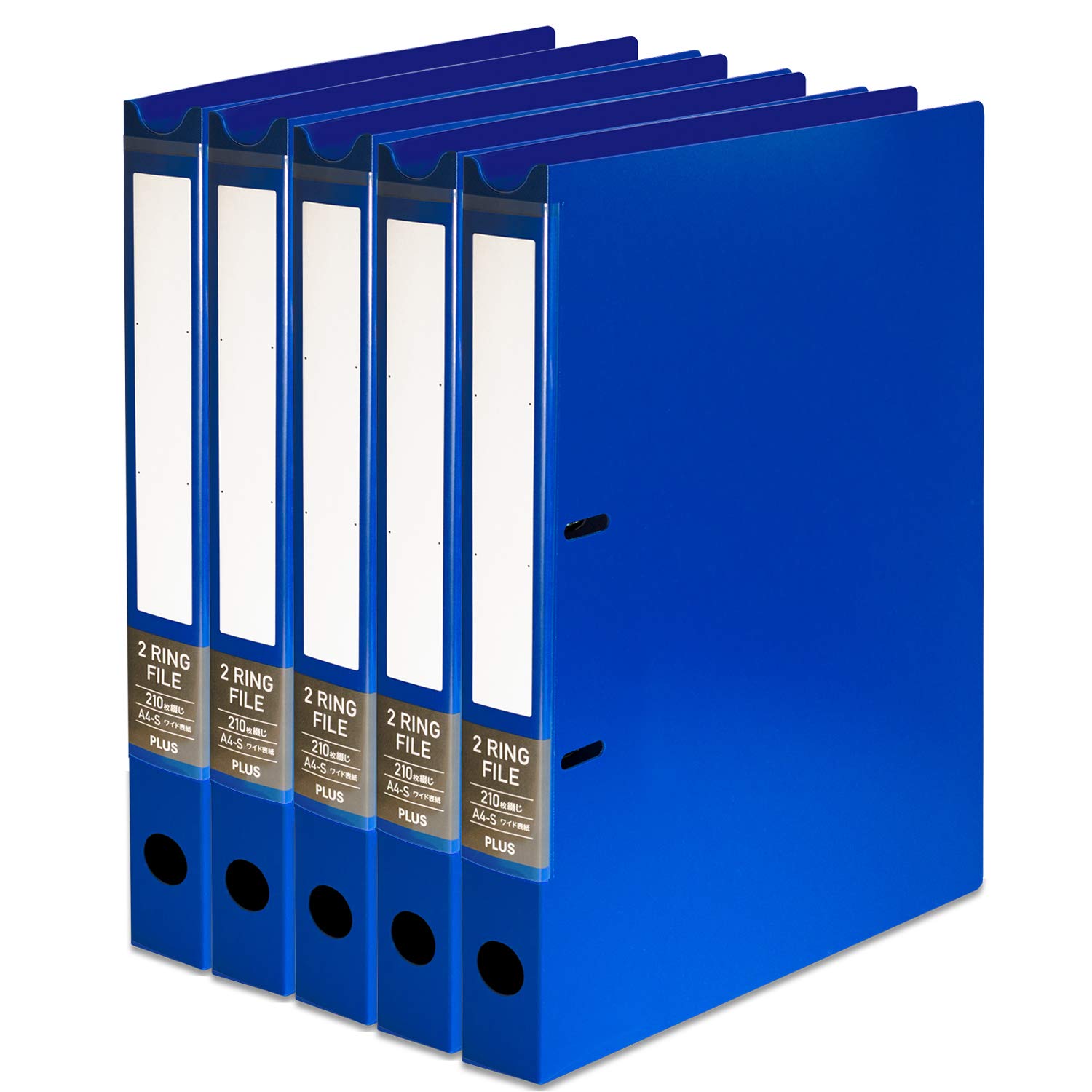 Amazon | プラス 2リングファイル ワイド表紙 A4収納 ブルー FL-201RF