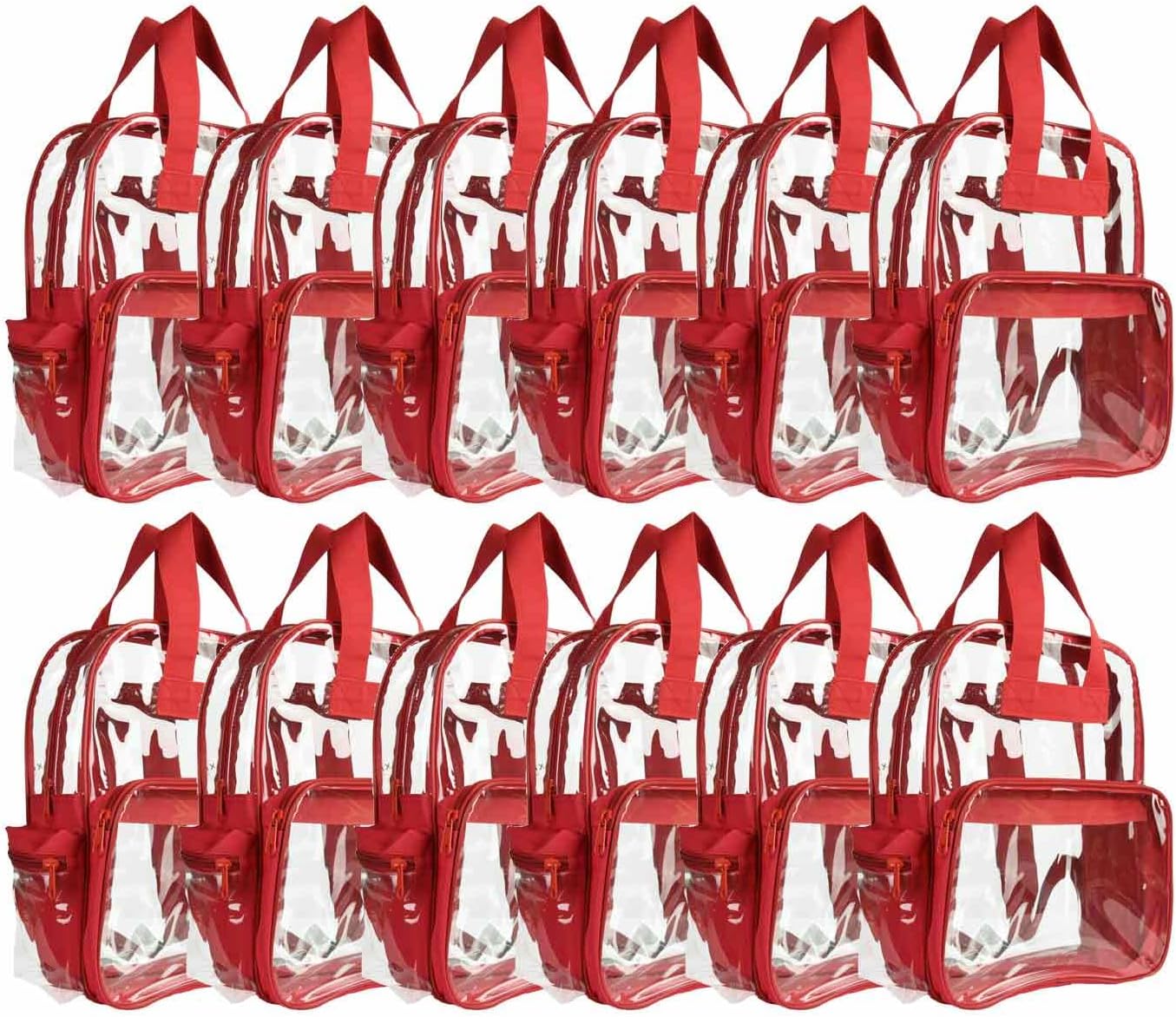 DALIX Clear Backpack for School Transparent Bags Girls Boys White 12 Pack