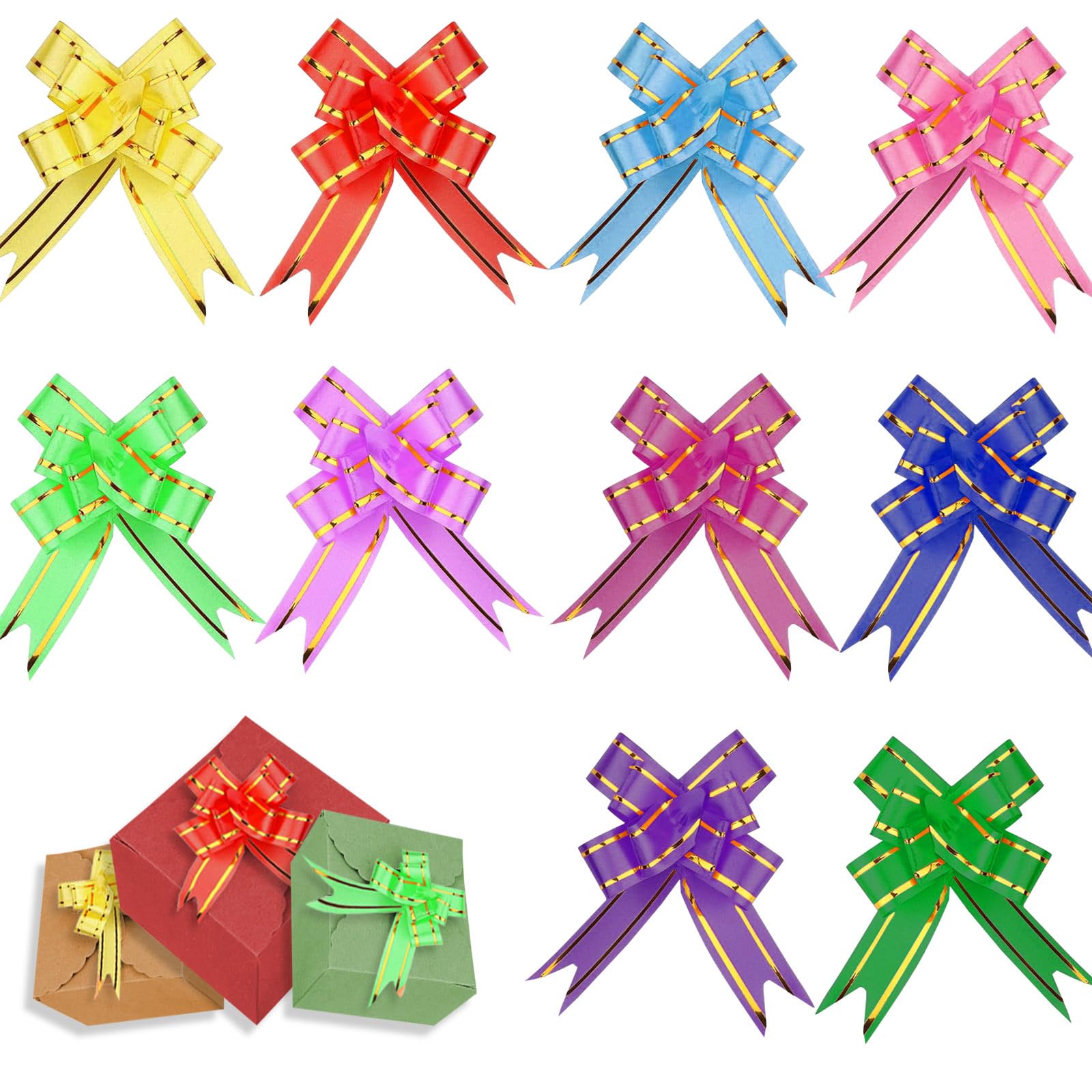 Lazos para envolver regalos pequeños: lote de 100 lazos decorativos de 33 cm para fiesta y boda