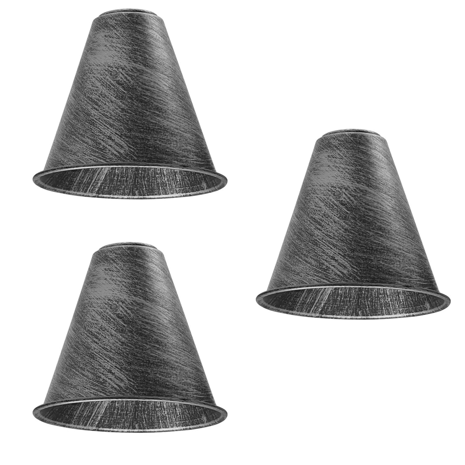 LEDSone 3 Pack of Industrial Vintage Retro Ceiling Light Shade 18cm Metal Lampshade Easy Fit Light Shade for Kitchen Living Room Restaurant